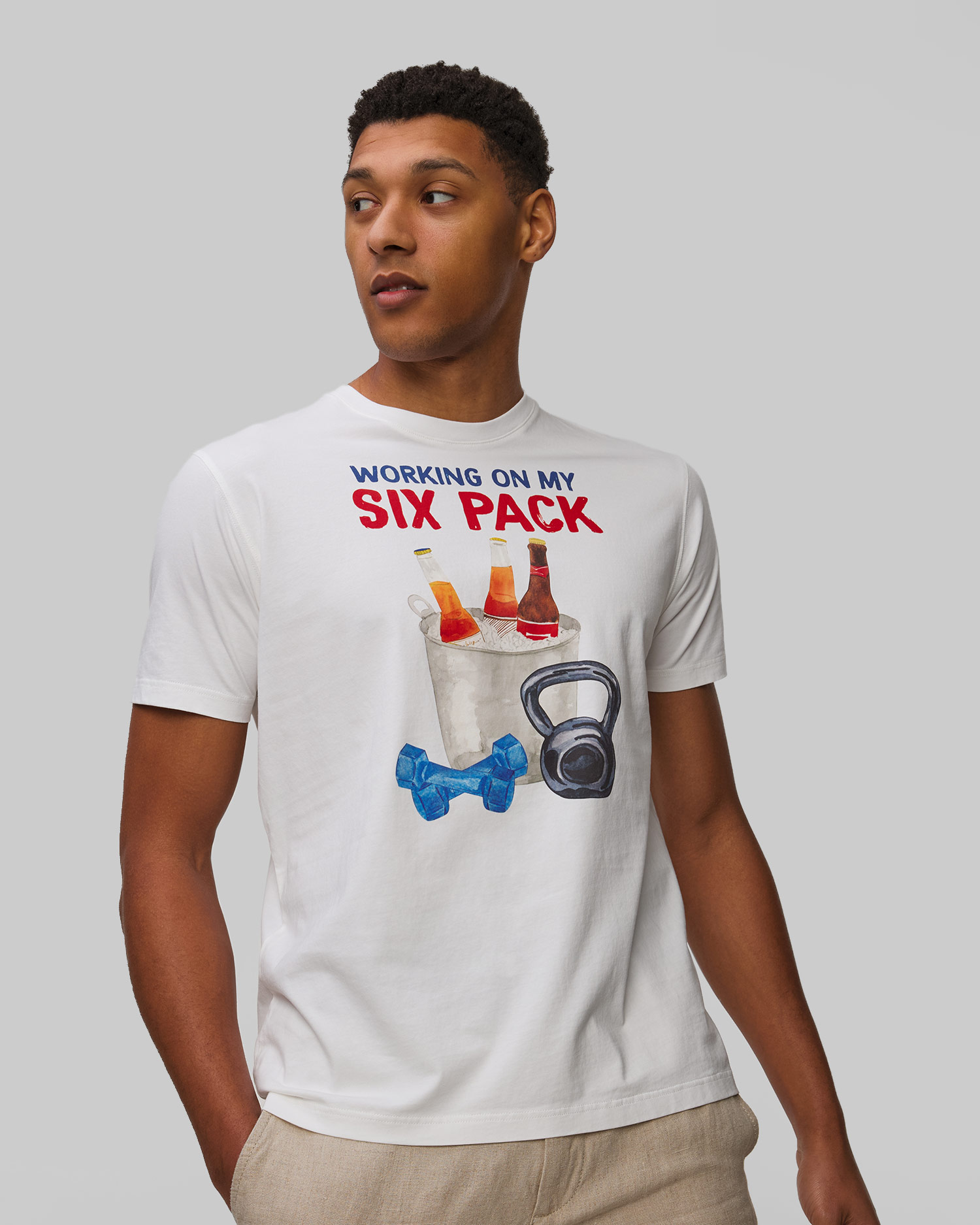 Men's white T-shirt with print MC2 Saint Barth