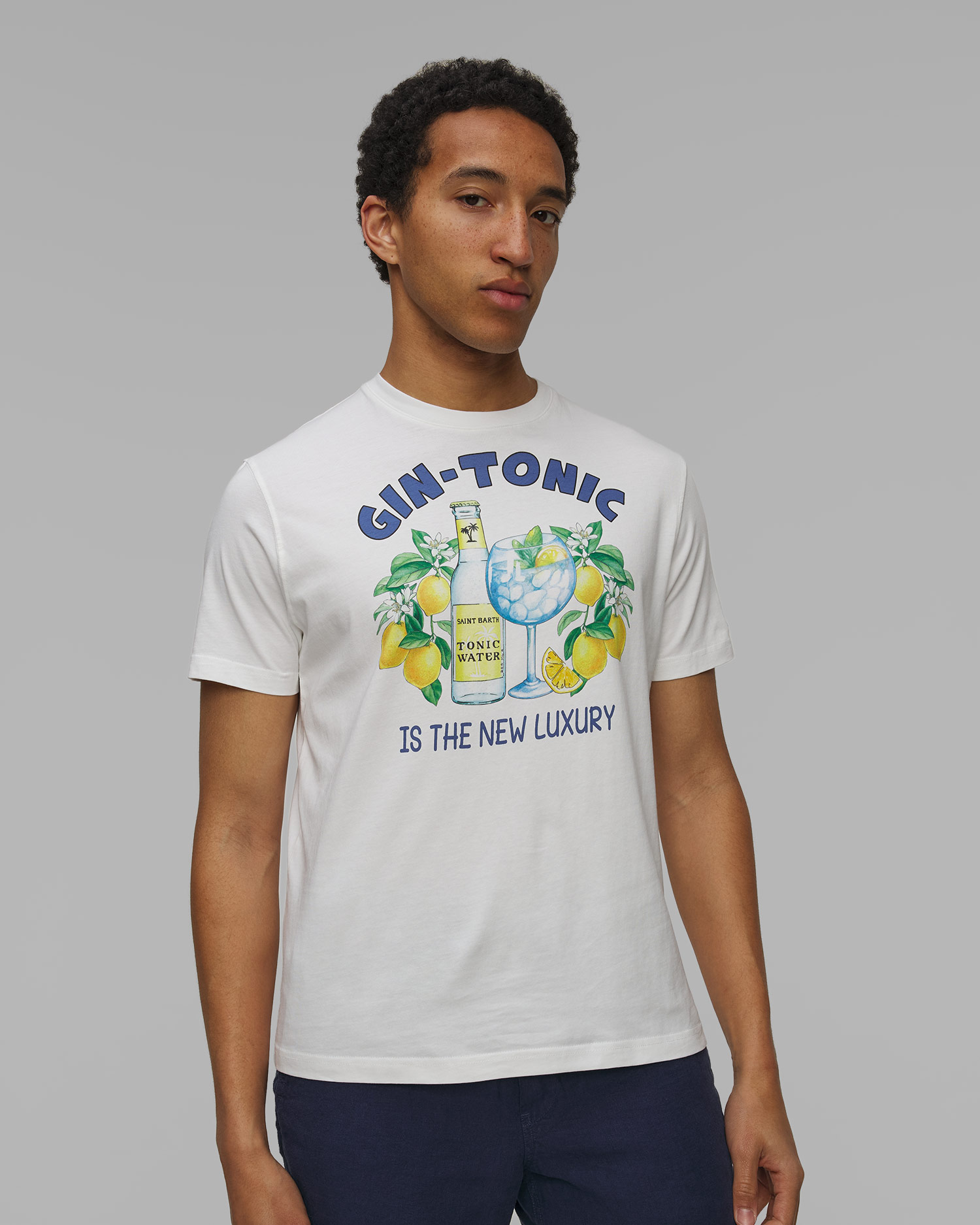 Pánske biele tričko s potlačou MC2 Saint Barth