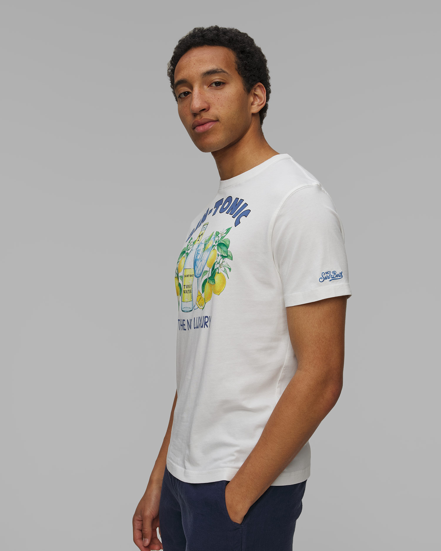 Pánske biele tričko s potlačou MC2 Saint Barth