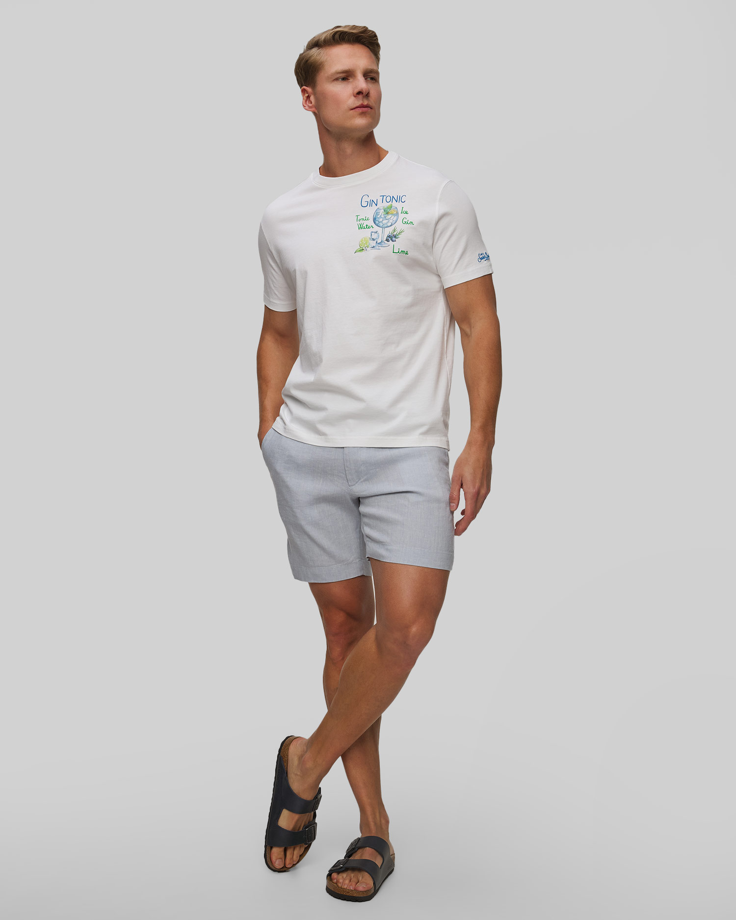 Men's white T-shirt with print MC2 Saint Barth