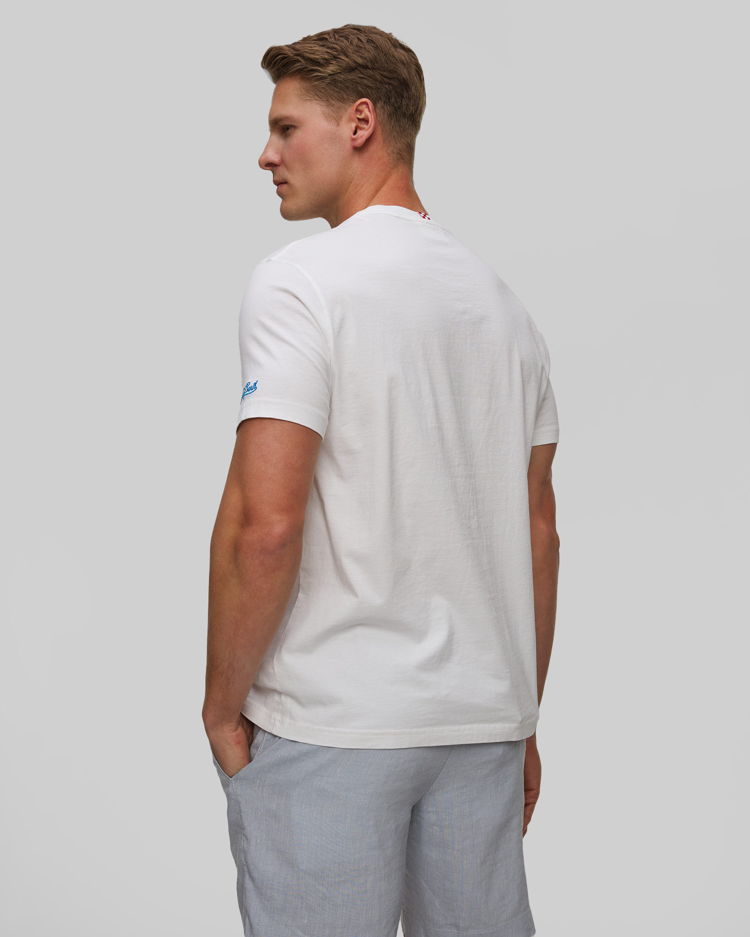 Men's white T-shirt with print MC2 Saint Barth