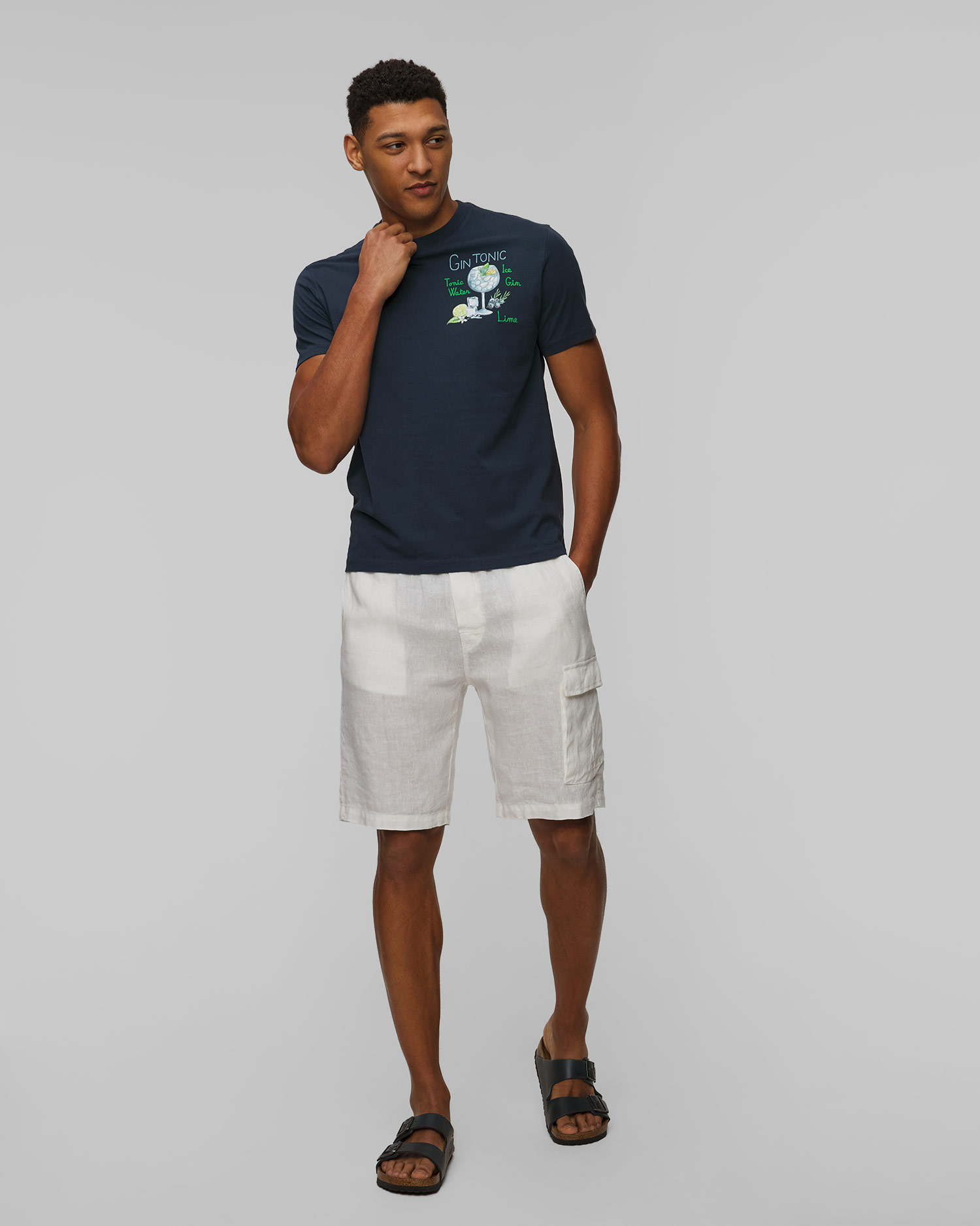 Men's navy blue printed T-shirt MC2 Saint Barth