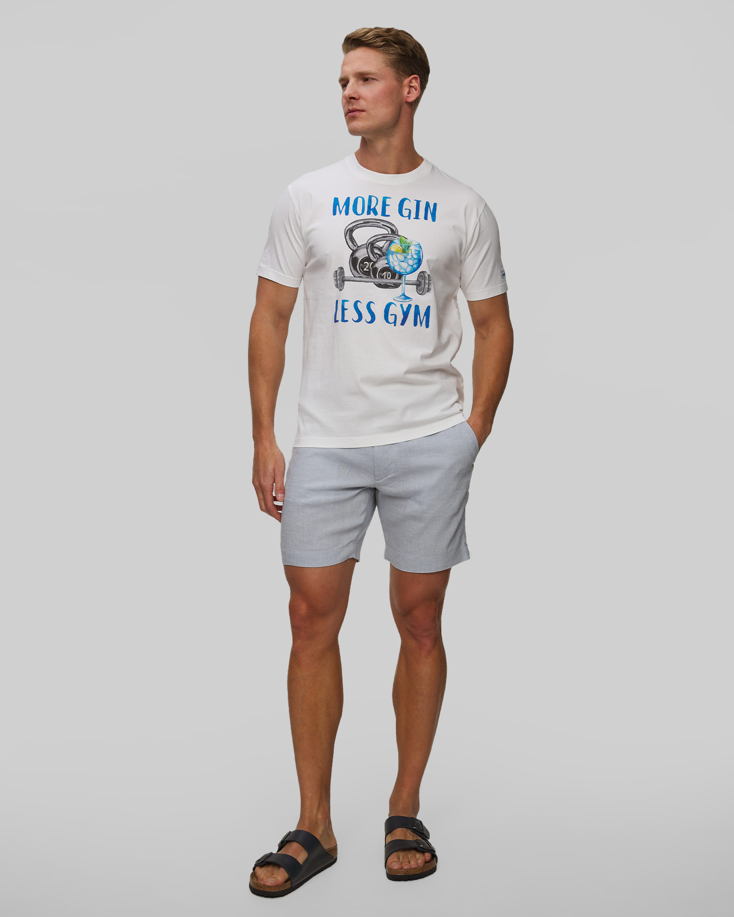 Men's white T-shirt with print MC2 Saint Barth