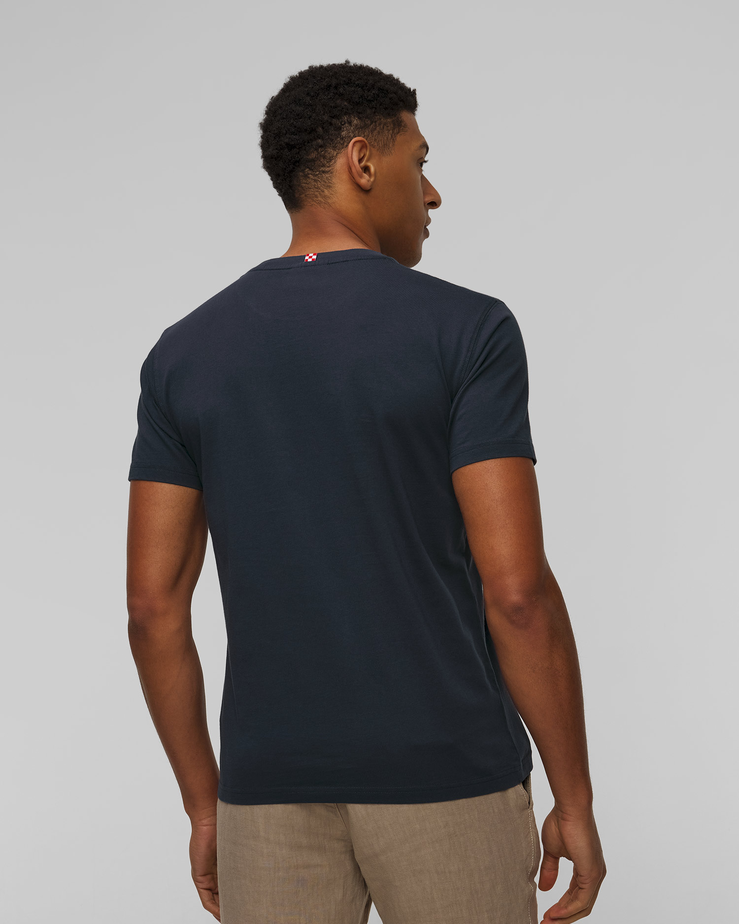 Granatowy T-shirt z nadrukiem męski MC2 Saint Barth