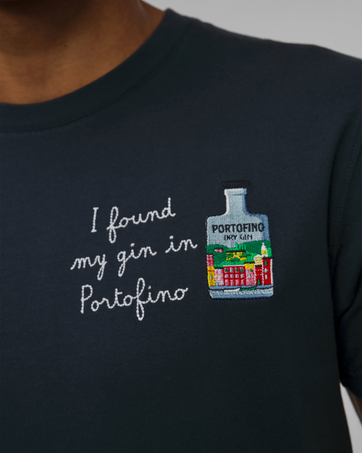 Granatowy T-shirt z nadrukiem męski MC2 Saint Barth