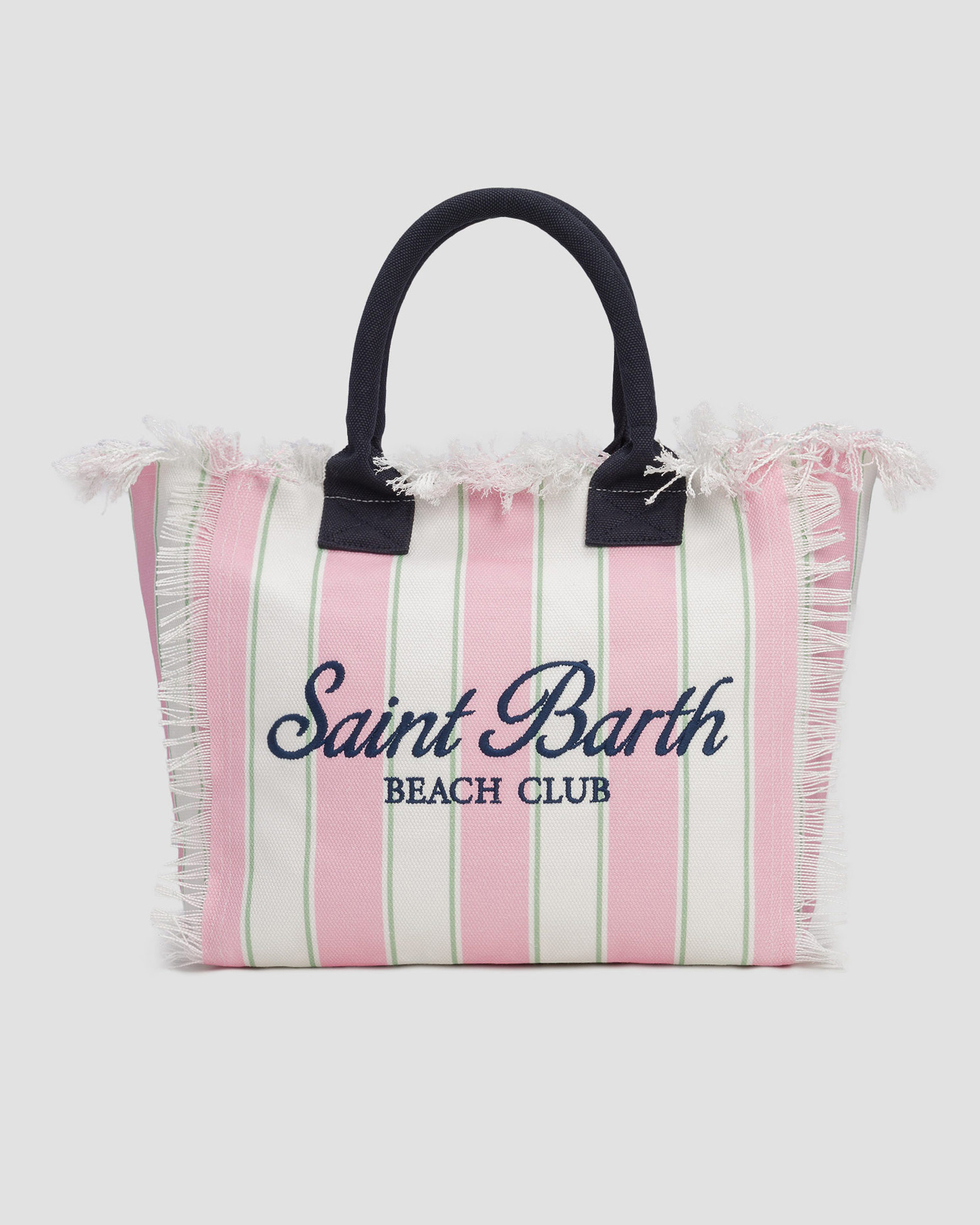 Borsa in cotone da donna MC2 Saint Barth Vanity, Colore/Disegno: Biały,Print,Różowy