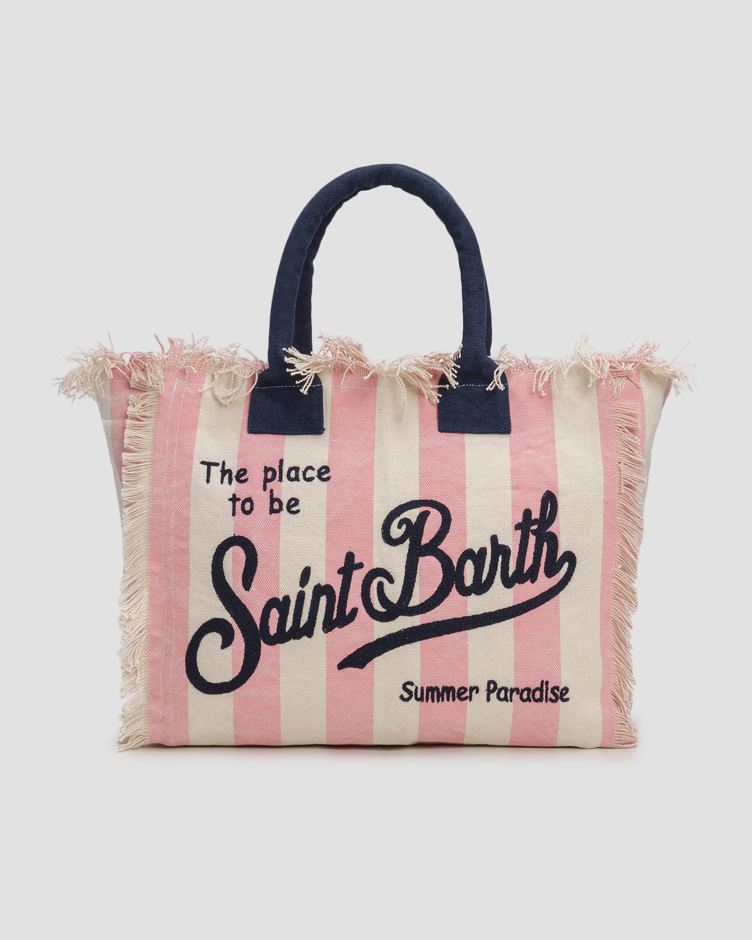 Borsa in cotone da donna MC2 Saint Barth Vanity, Colore/Disegno: Beżowy,Print,Różowy