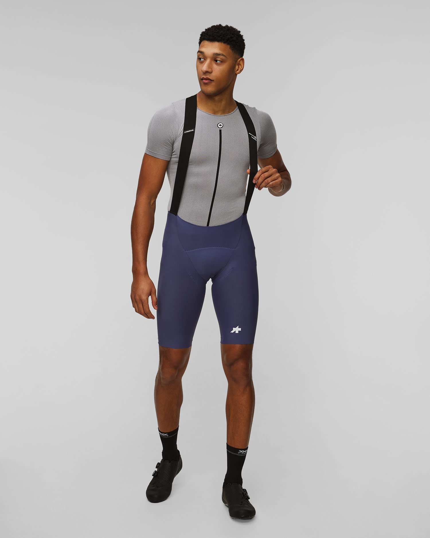 Tmavě modré pánské cyklistické šortky Assos Equipe R Bib Shorts S11