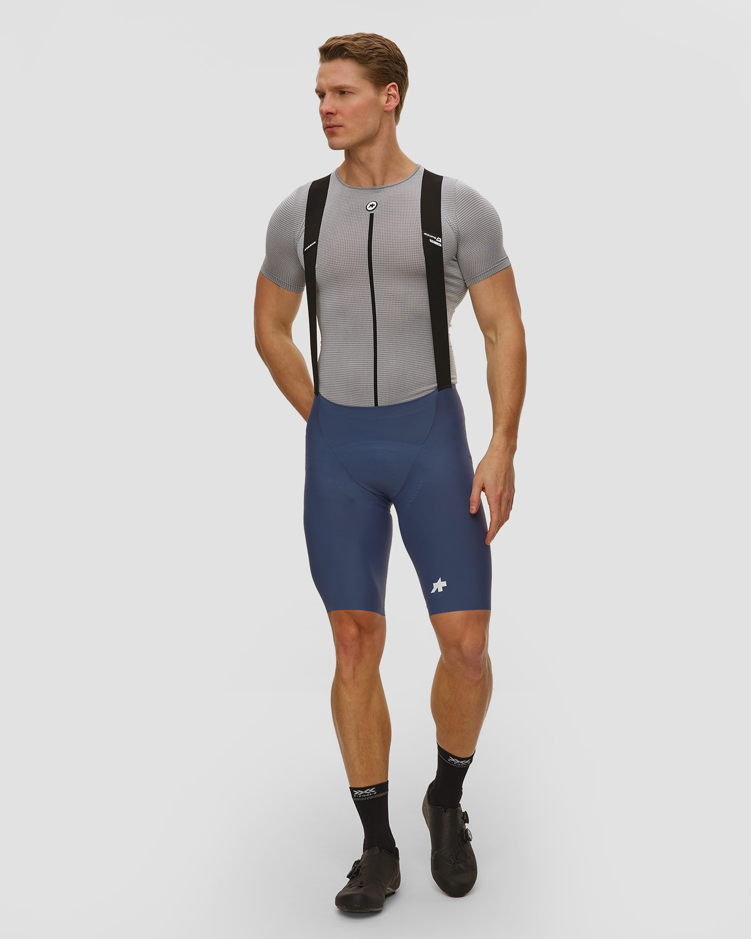 Spodenki rowerowe męskie Assos Equipe R Bib Shorts S11 granatowe, Kolor/Wzór: Granatowy