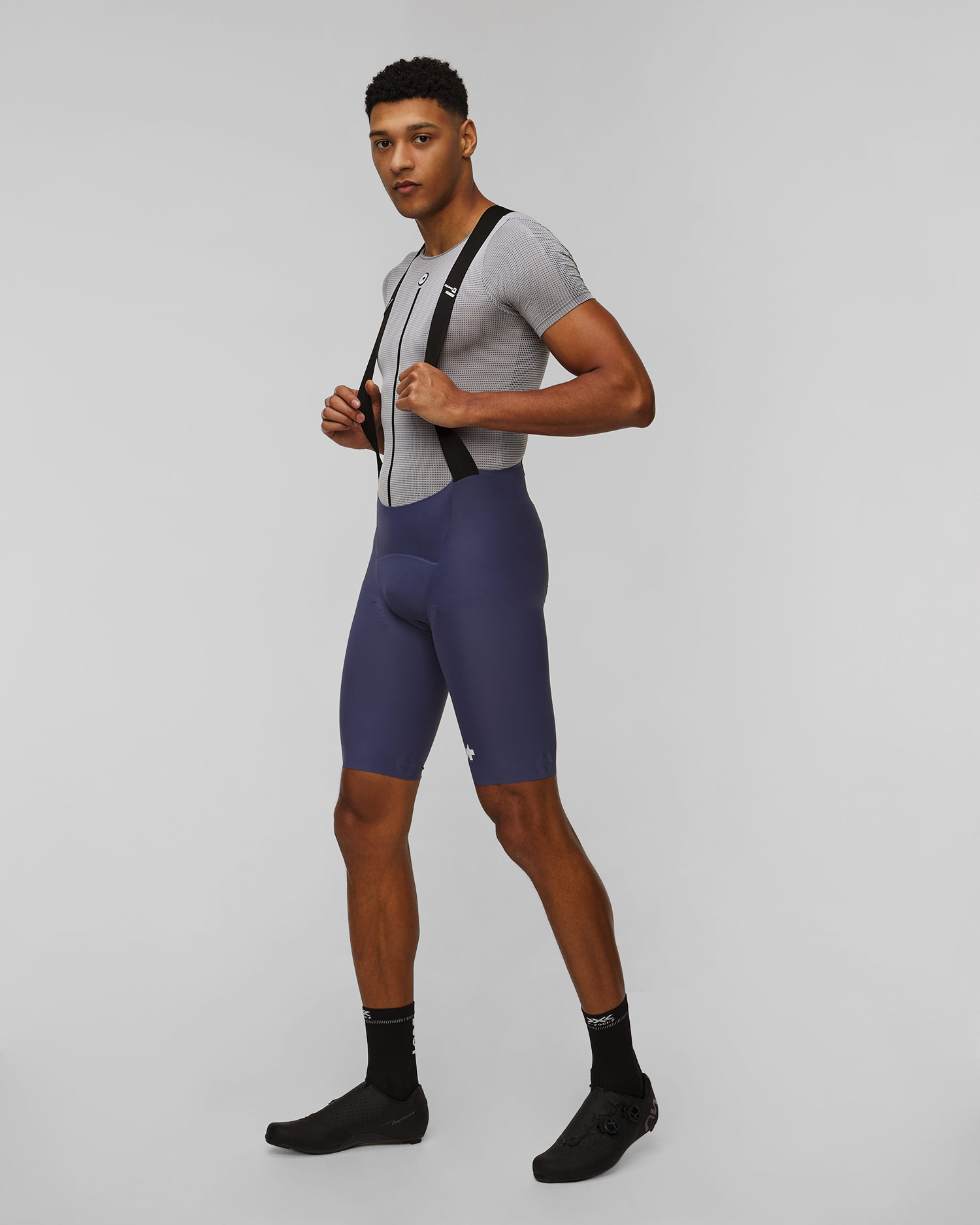 Tmavě modré pánské cyklistické šortky Assos Equipe R Bib Shorts S11