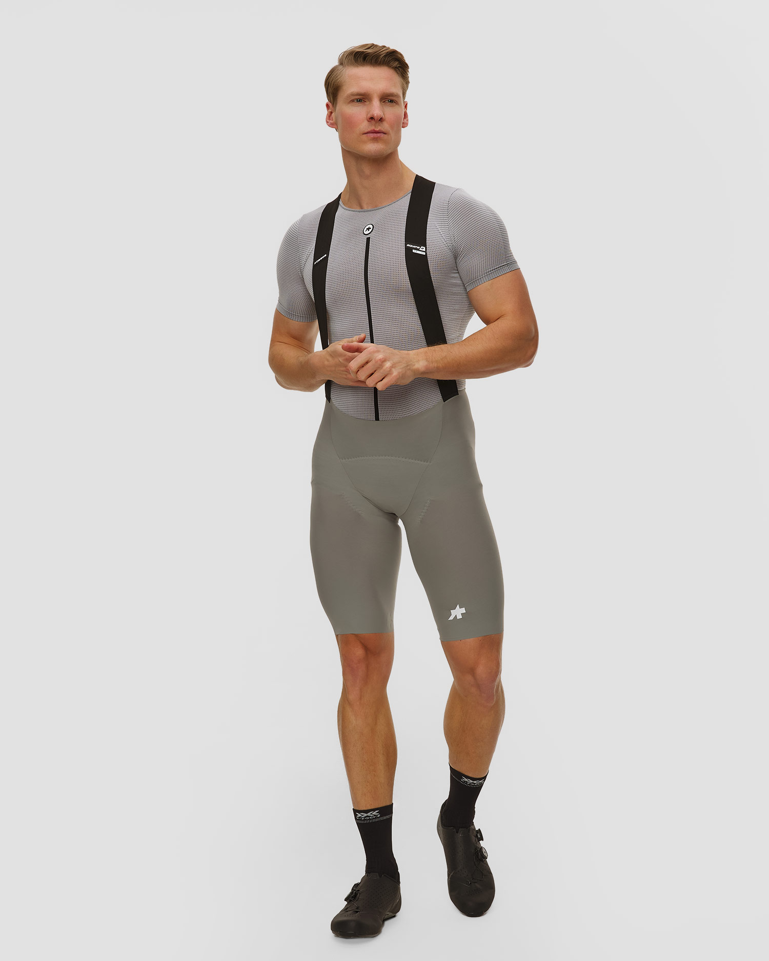 Spodenki rowerowe męskie Assos Equipe R Bib Shorts S11 zielone, Kolor/Wzór: Zielony