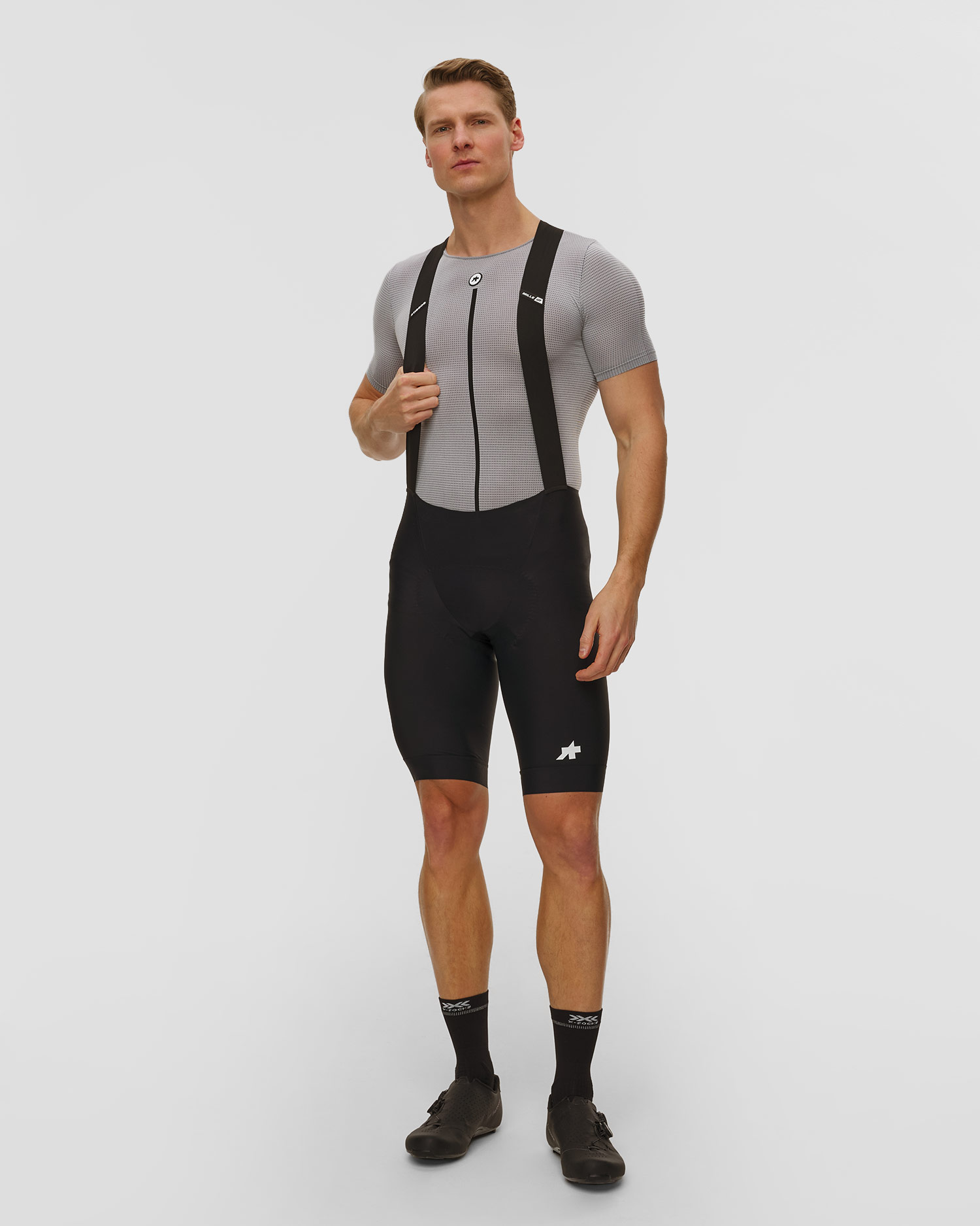 Spodenki rowerowe na szelkach męskie Assos Mille Gt Bib Shorts S11 czarne, Kolor/Wzór: Czarny