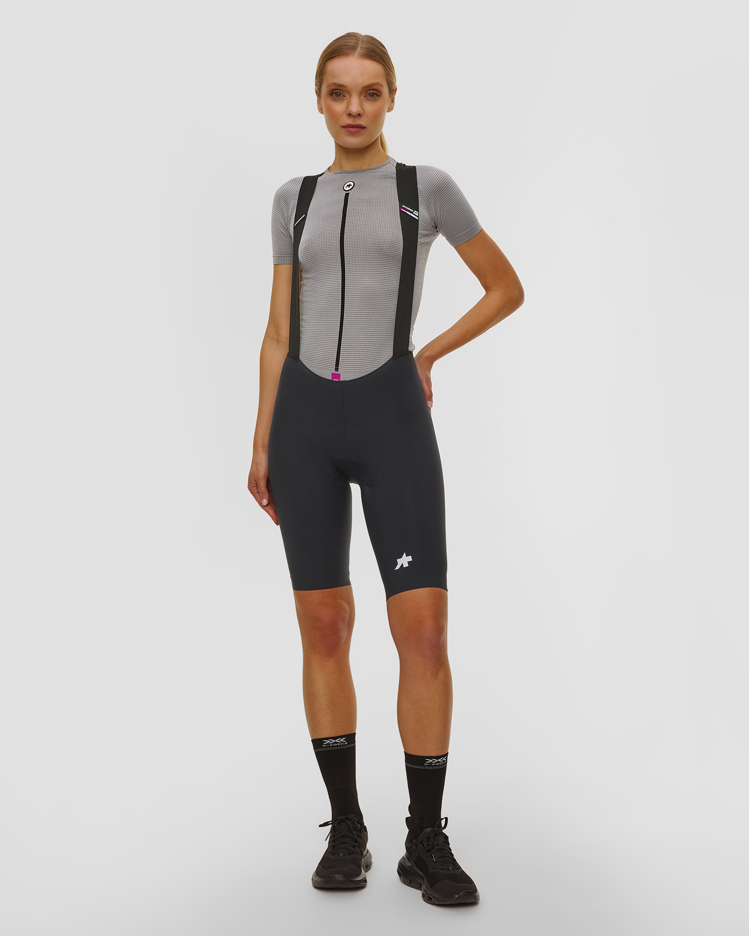 Spodenki rowerowe damskie Assos Dyora R Bib Shorts S11 czarne, Kolor/Wzór: Czarny
