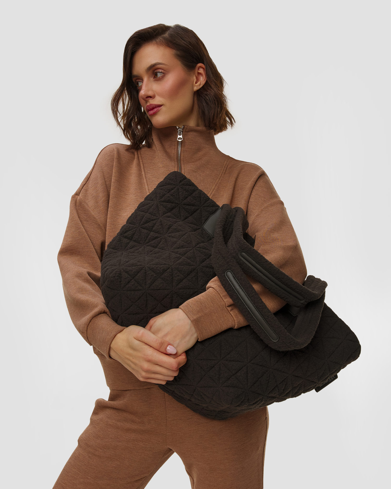 Women's bag Vee Collective Vee Tote Medium Sherpa black