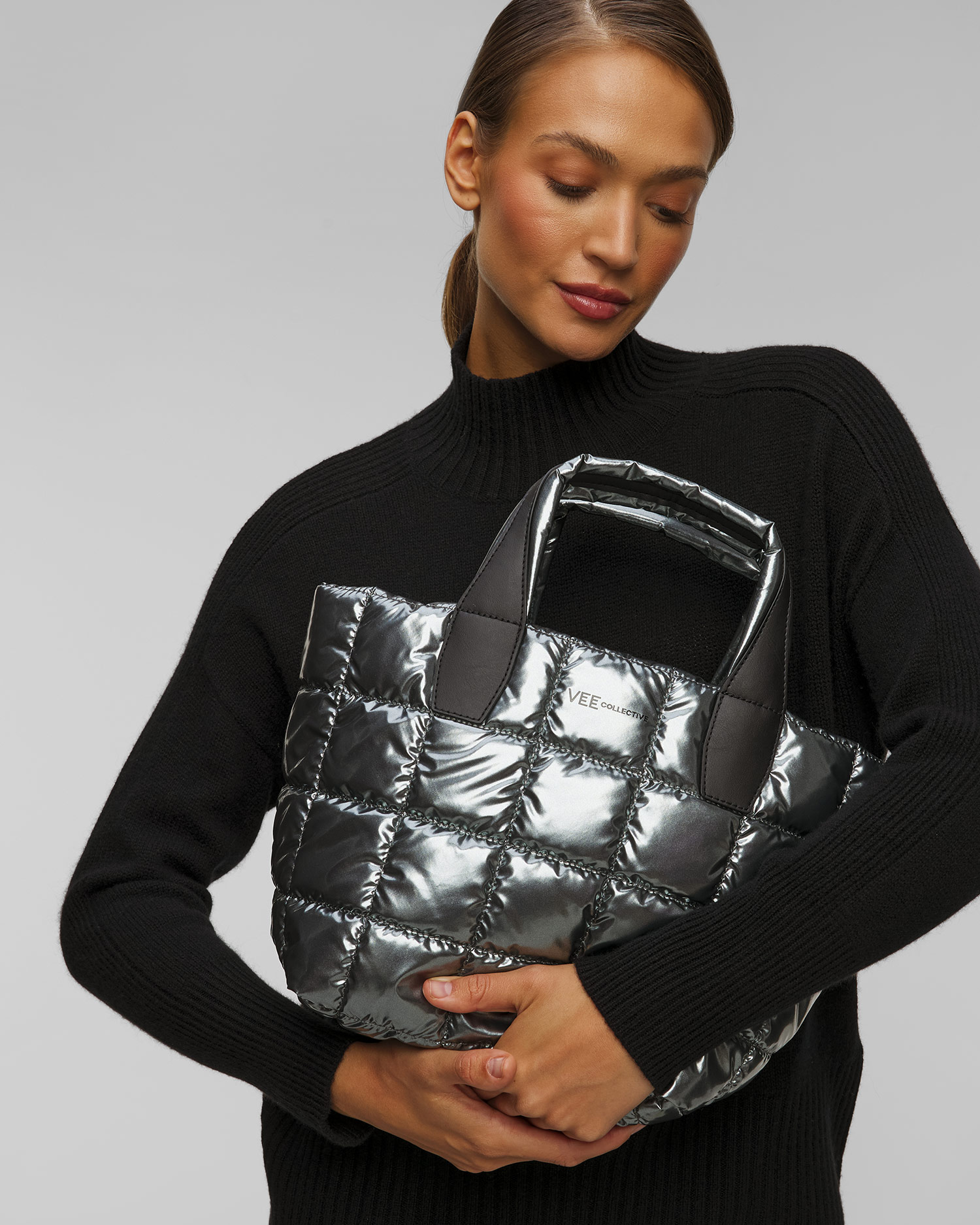 Torebka damska Vee Collective Porter Tote Small Gadget srebrna