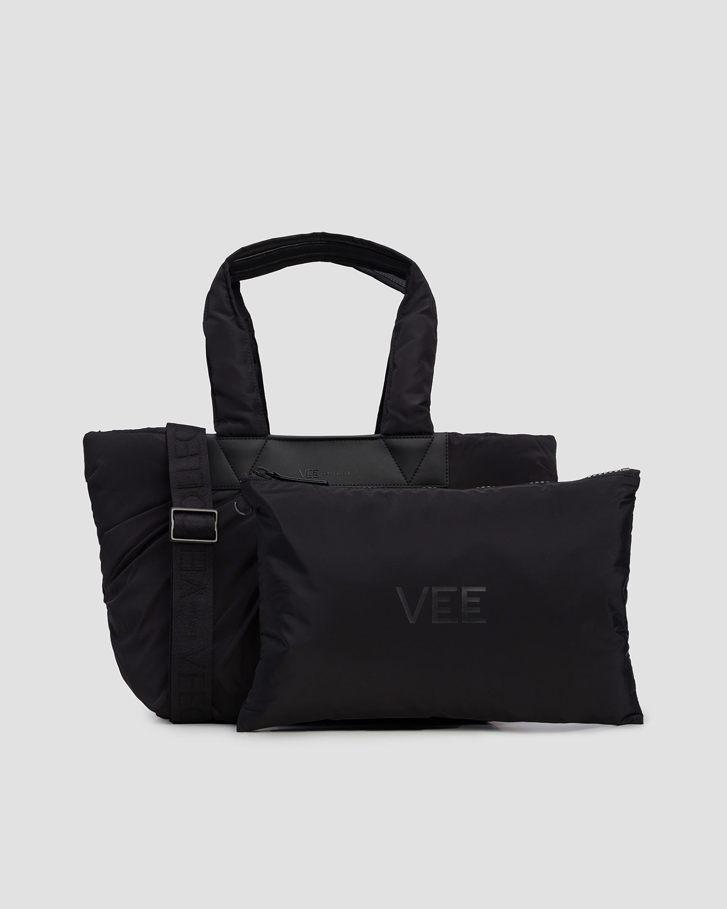 Geantă pentru femei Vee Collective Caba Medium cu borsetă neagră