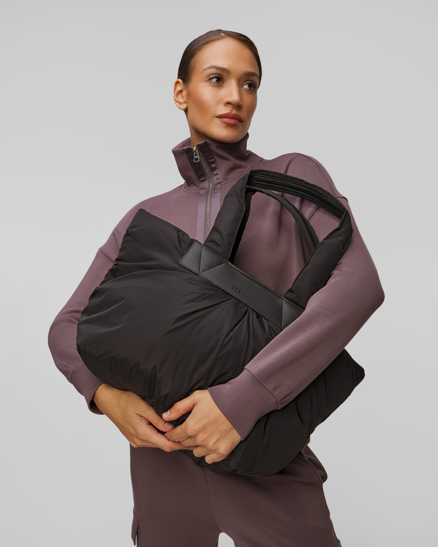 Geantă pentru femei Vee Collective Caba Medium cu borsetă neagră