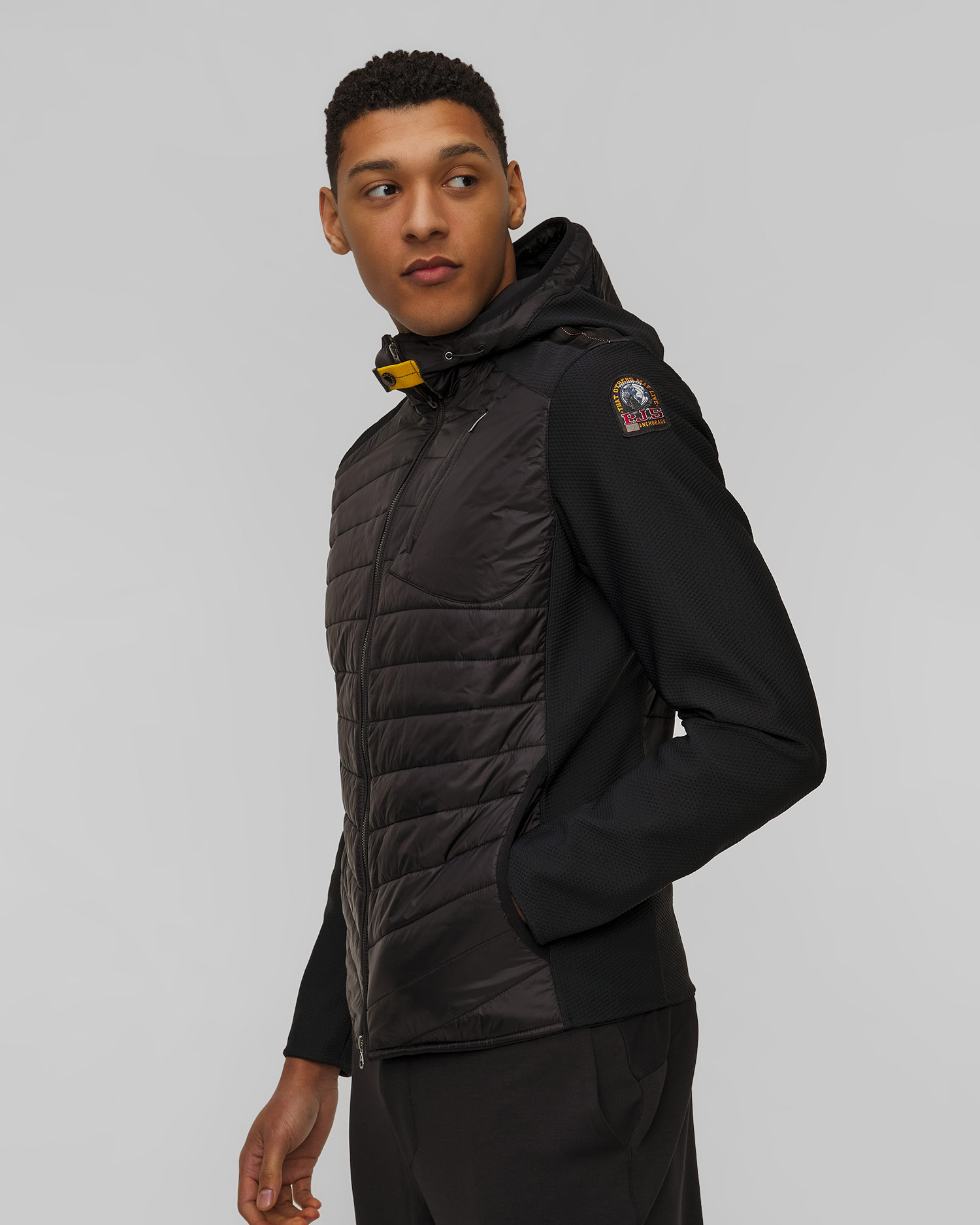 Geacă neagră hibridă pentru bărbați Parajumpers Nolan