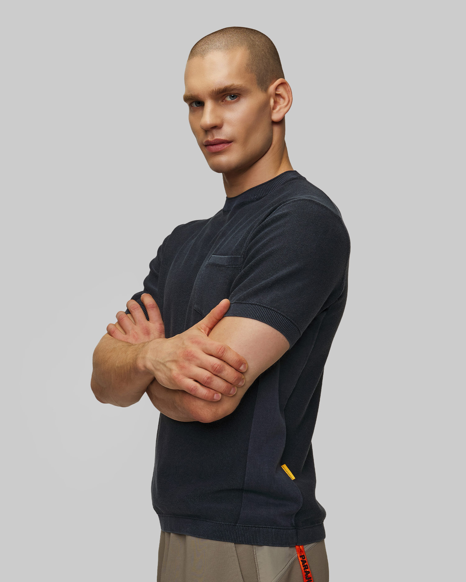 Granatowy T-shirt męski Parajumpers Cyril