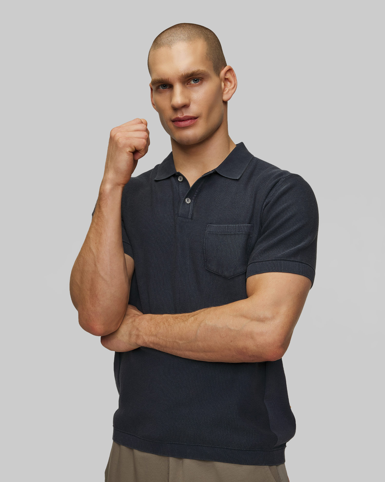 Granatowe polo męskie Parajumpers Raf, Barva/Vzor: Granatowy