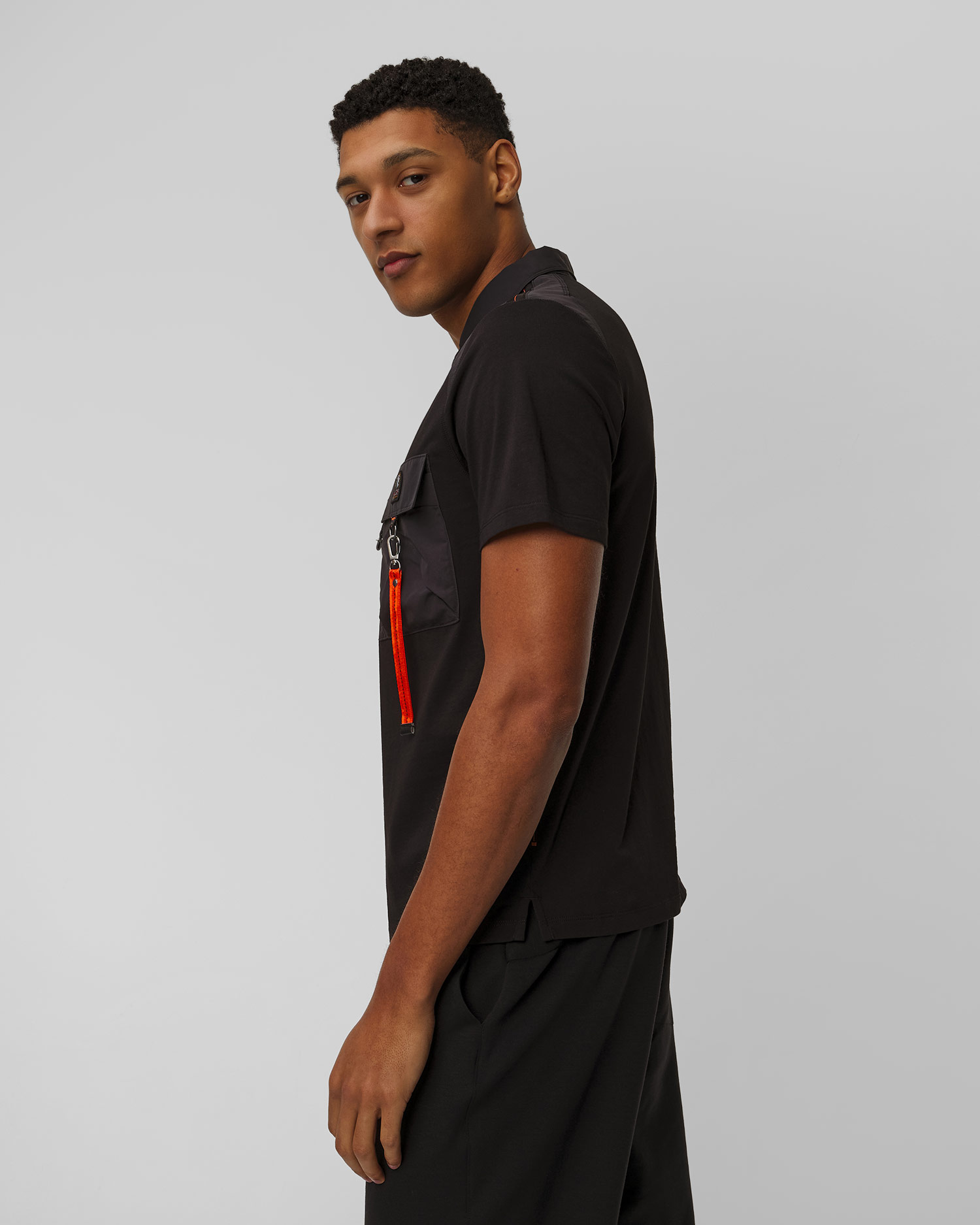 Polo negru pentru bărbați Parajumpers Rescue