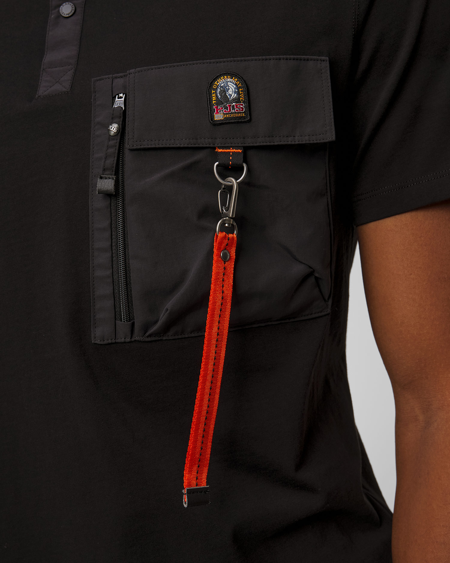 Polo negru pentru bărbați Parajumpers Rescue