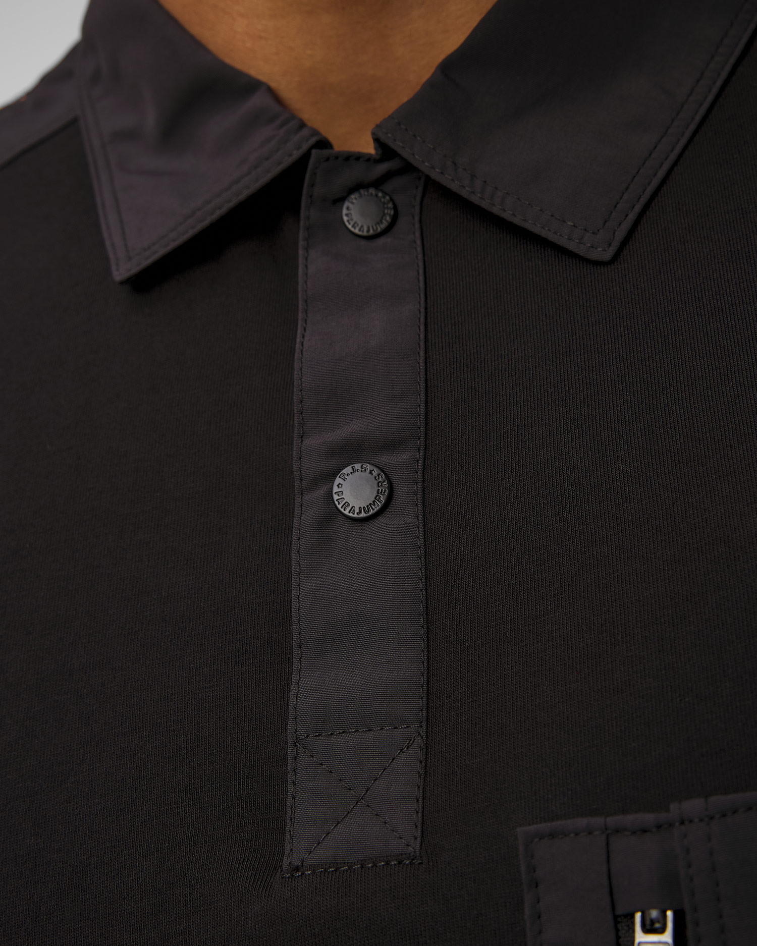 Polo negru pentru bărbați Parajumpers Rescue