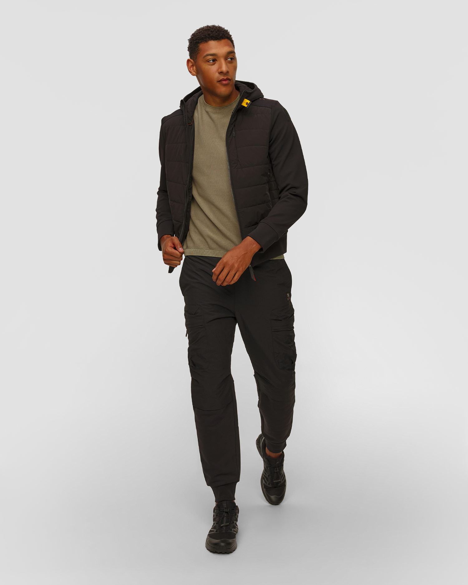 Giacca ibrida nera da uomo Parajumpers Manfred