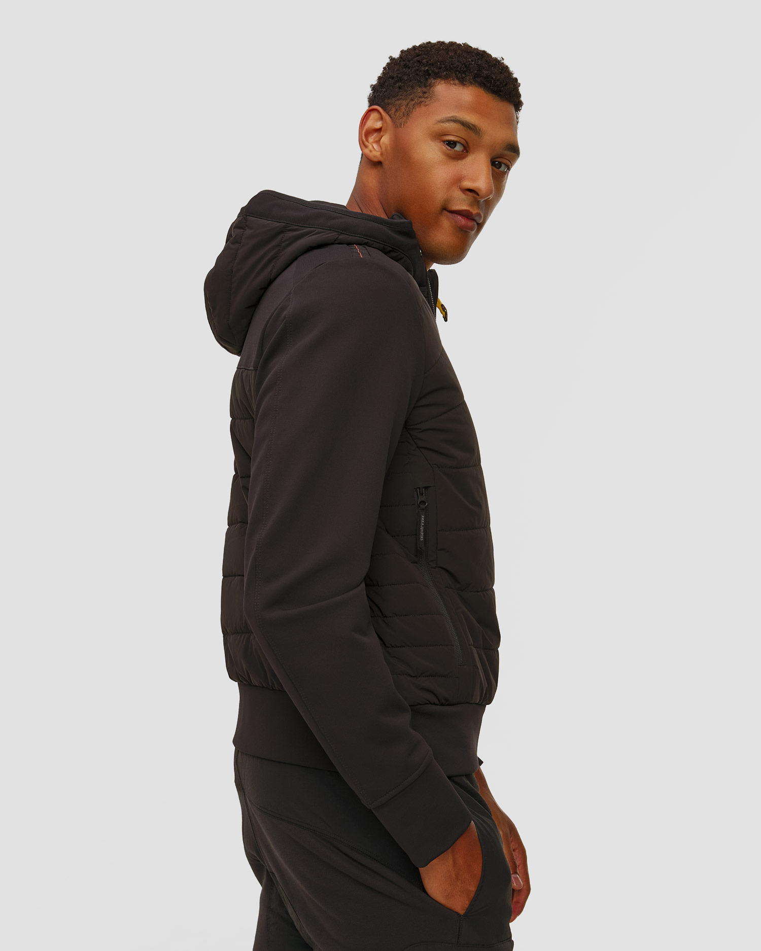 Giacca ibrida nera da uomo Parajumpers Manfred