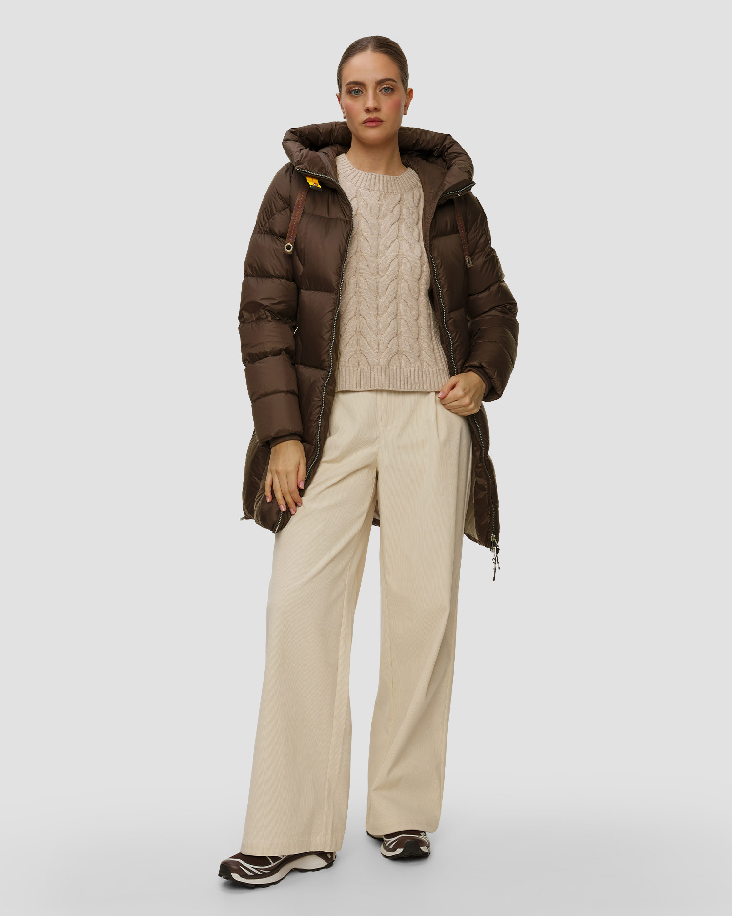 Geacă de puf maro pentru femei Parajumpers Janet