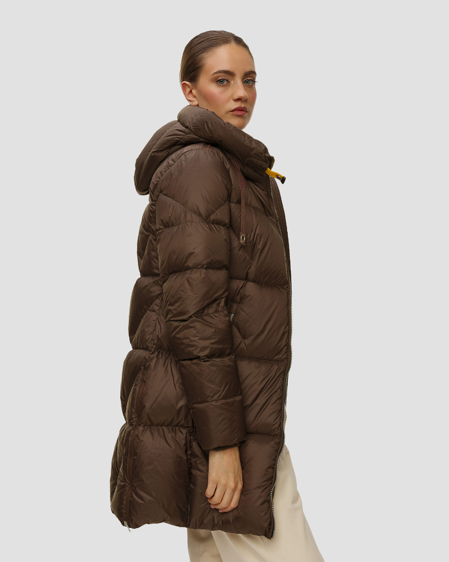 Geacă de puf maro pentru femei Parajumpers Janet