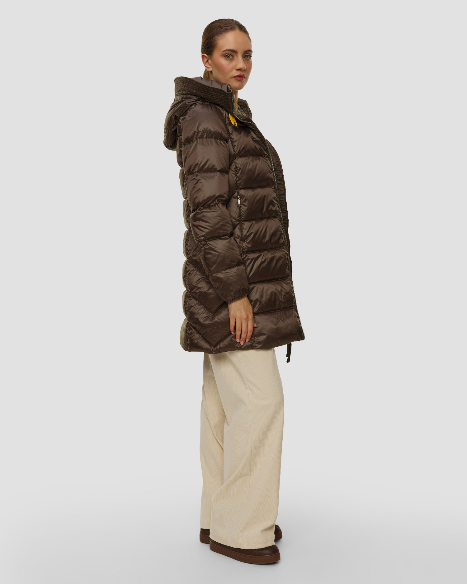 Geacă de puf maro pentru femei Parajumpers Marion