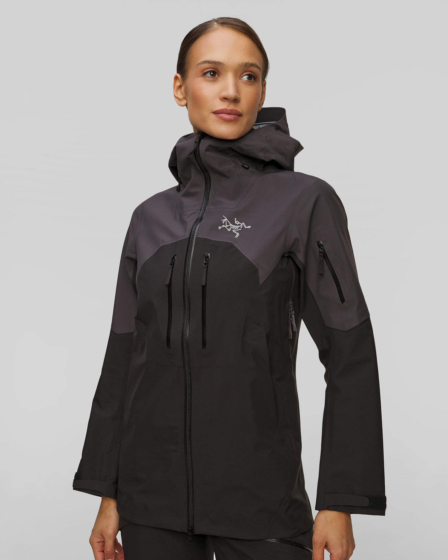 Dámska skialpinistická bunda Arcteryx Rush Jacket čierno-šedá