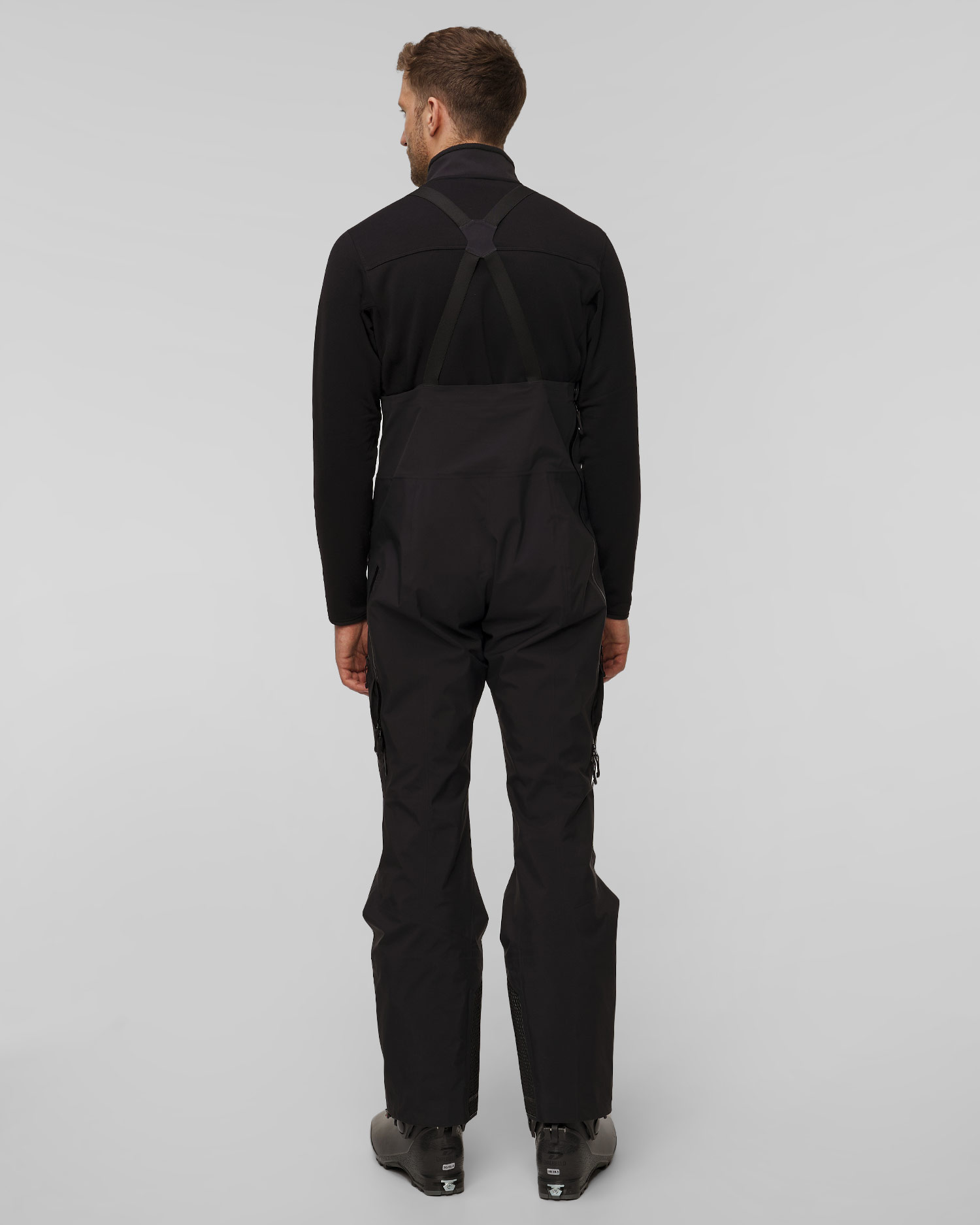 Pánské skitouringové kalhoty se šlemi Arcteryx Rush Bib Pant v Černé Barvě