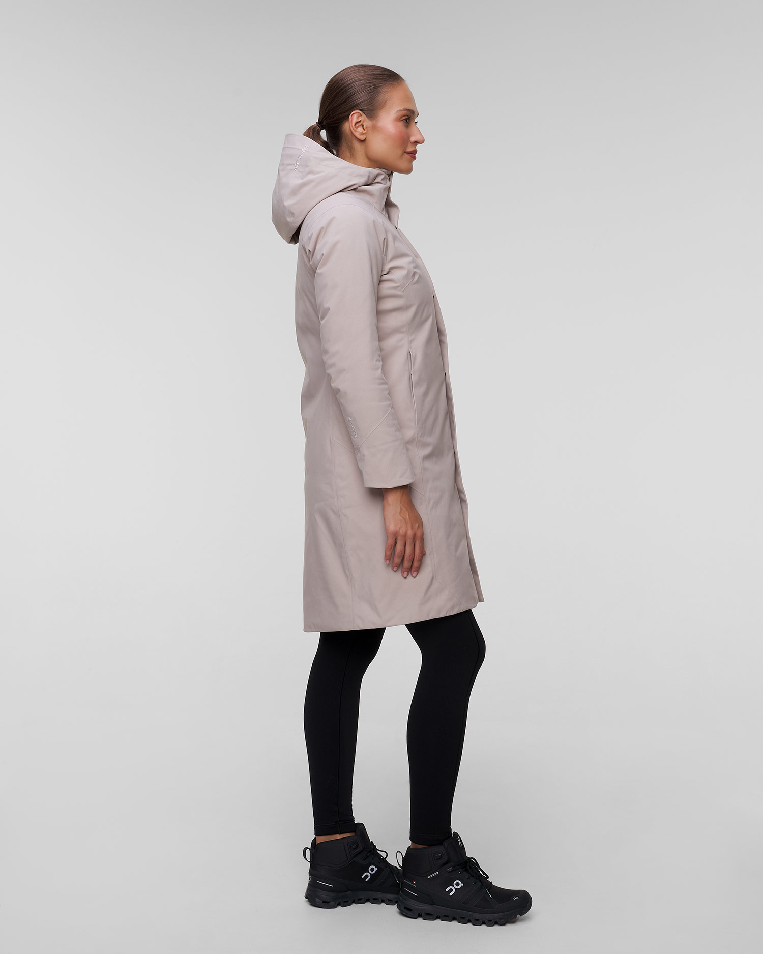 Women's beige down parka Arcteryx Patera