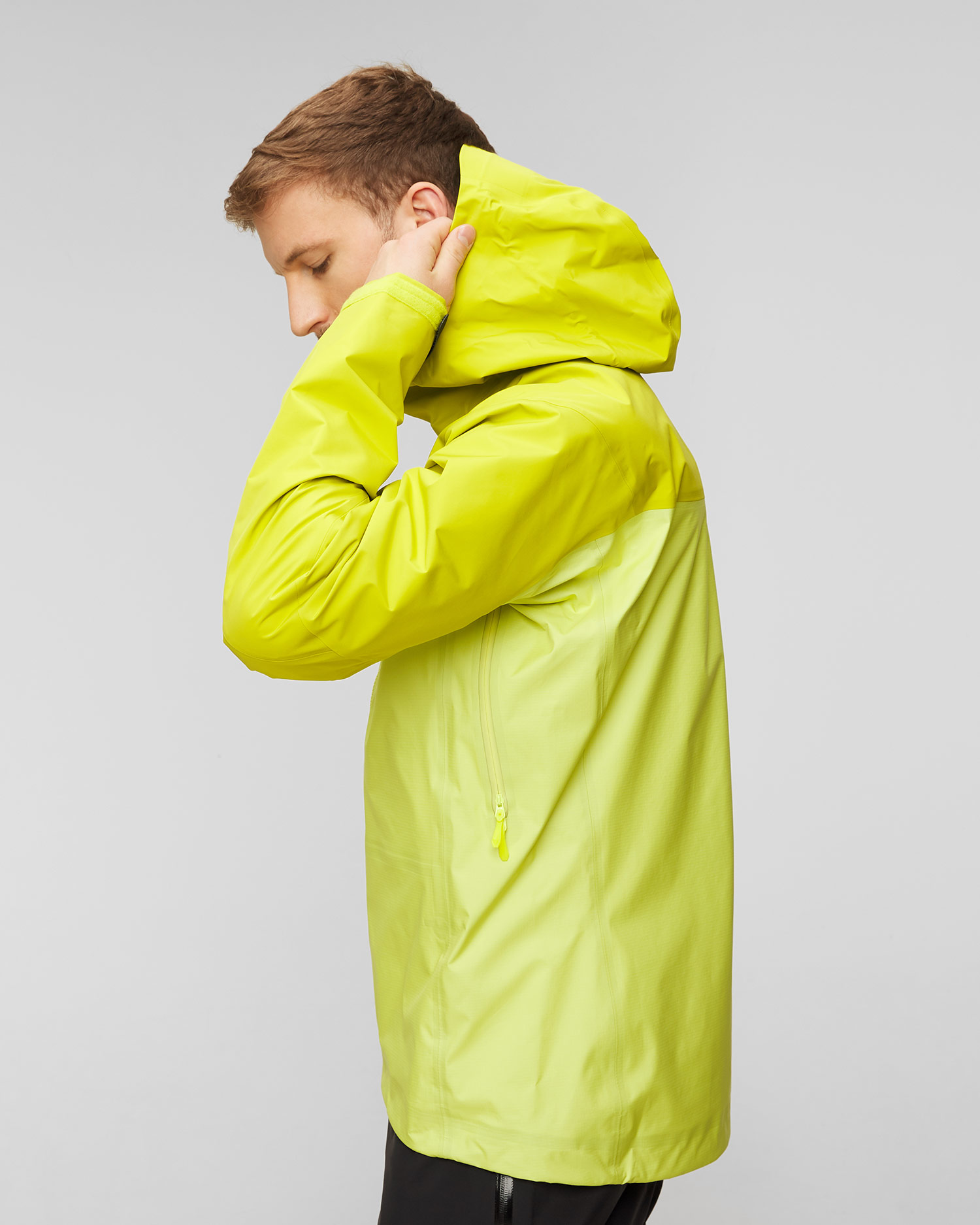 Żółta kurtka hardshellowa kurtka męska Arcteryx Alpha