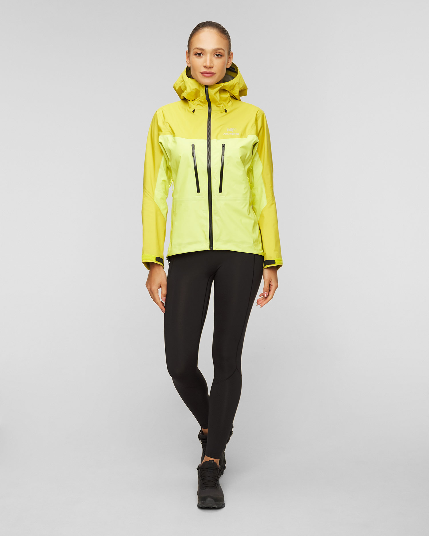 Women's yellow harshell jacket Arcteryx Alpha