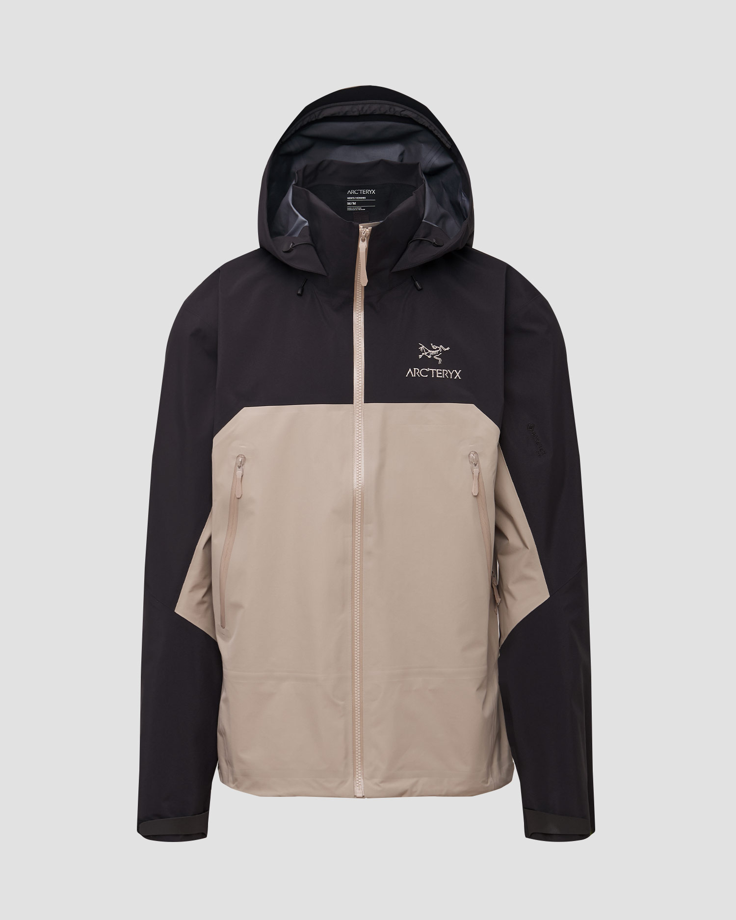 Veste hardshell noire et beige pour hommes Arcteryx Beta AR
