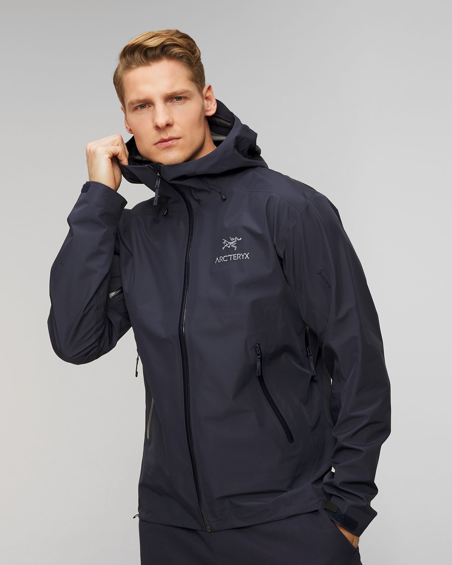 Veste hardshell bleu marine pour hommes Arcteryx Beta LT