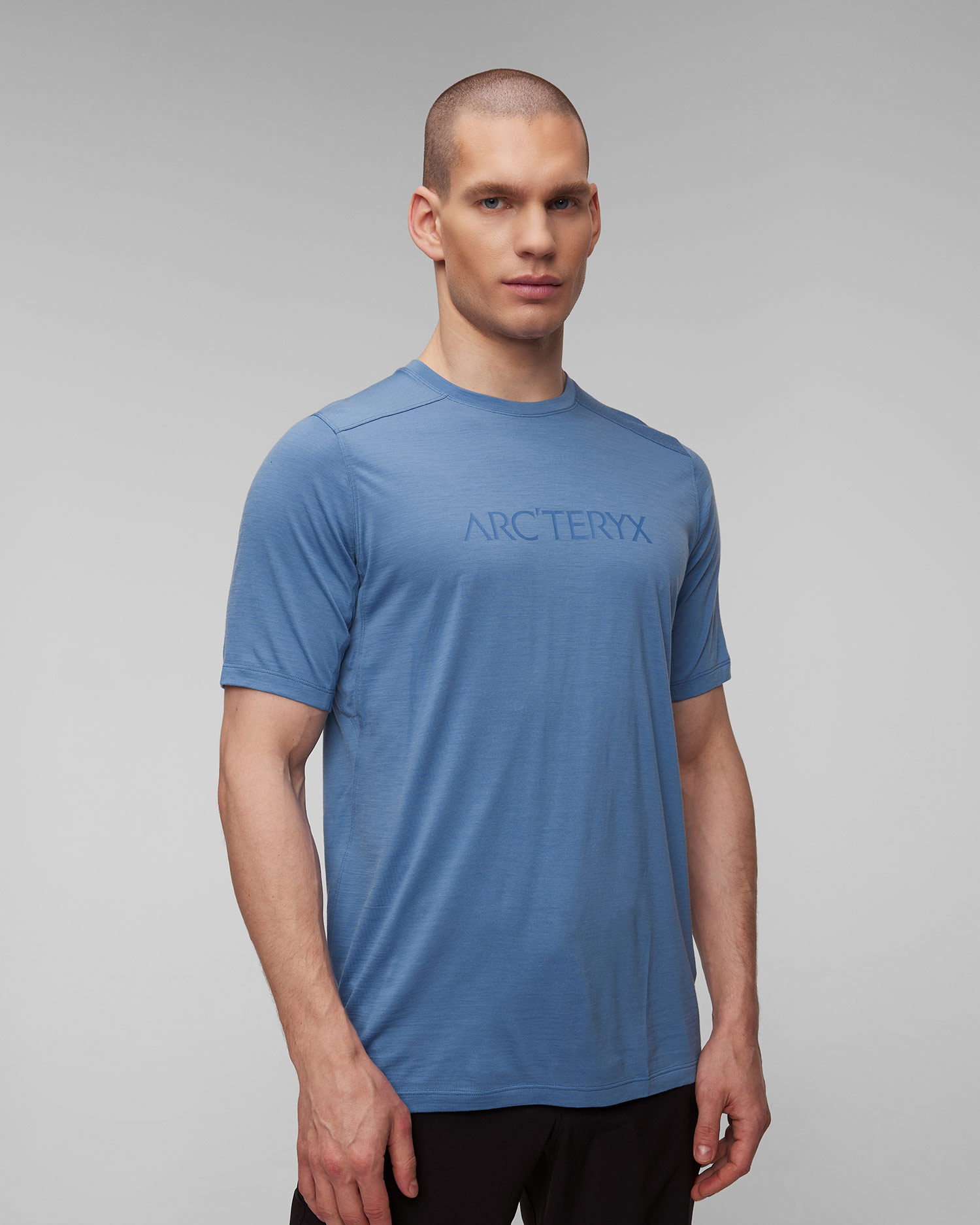 Niebieski T-shirt męski Arcteryx Ionia MW Arc Logo SS M
