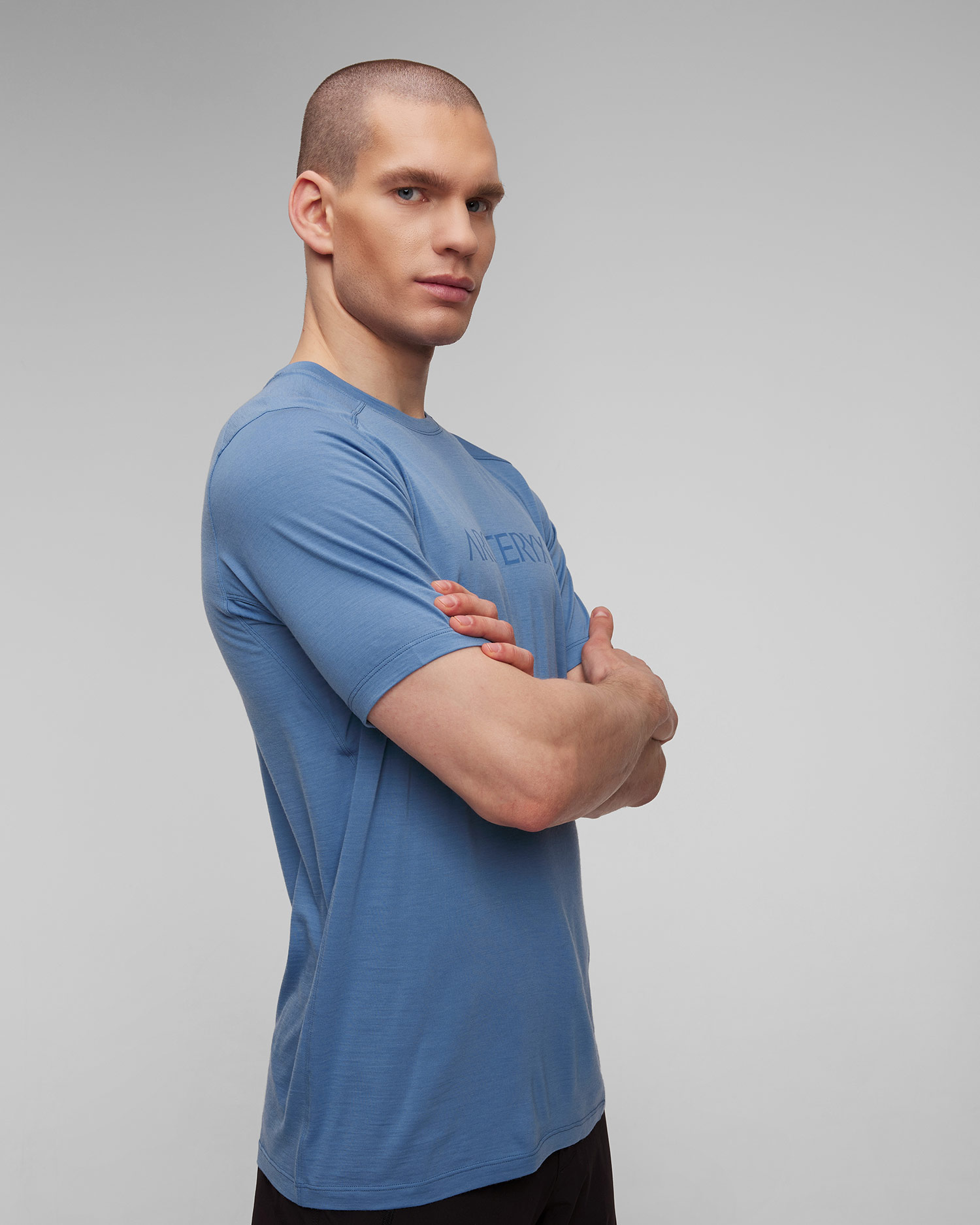 Niebieski T-shirt męski Arcteryx Ionia MW Arc Logo SS M