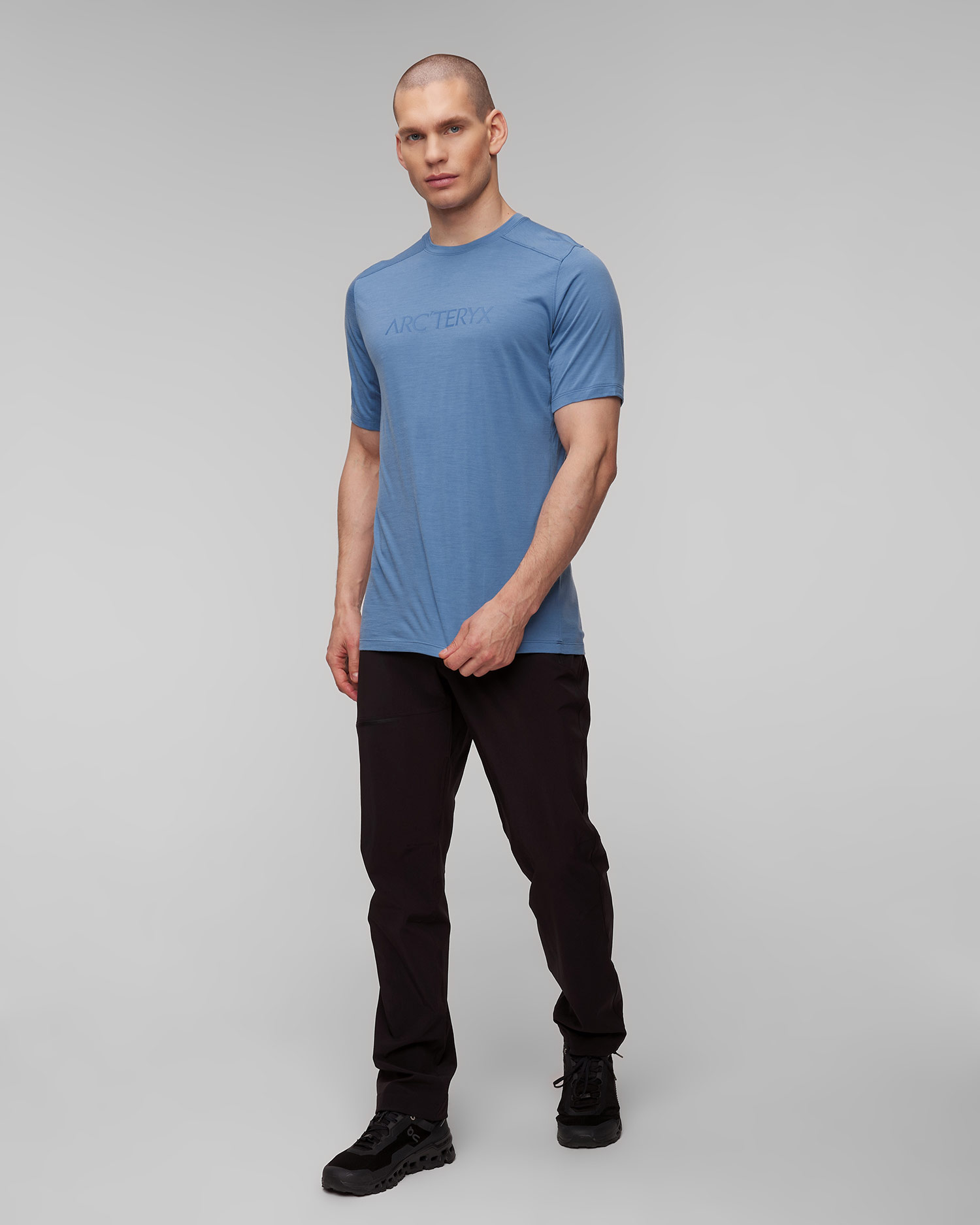 Niebieski T-shirt męski Arcteryx Ionia MW Arc Logo SS M