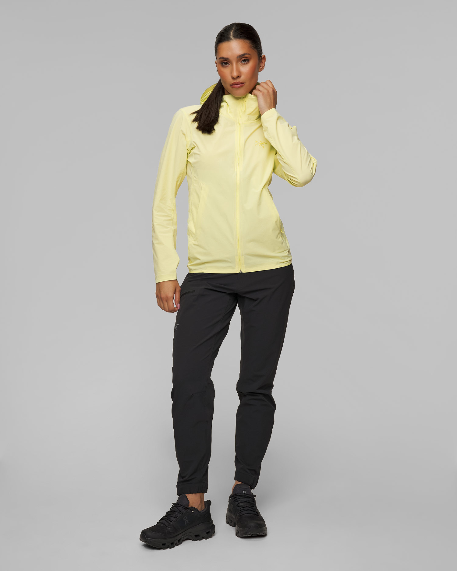 Veste softshell jaune pour femmes Arcteryx Gamma Lightweight Hoody W