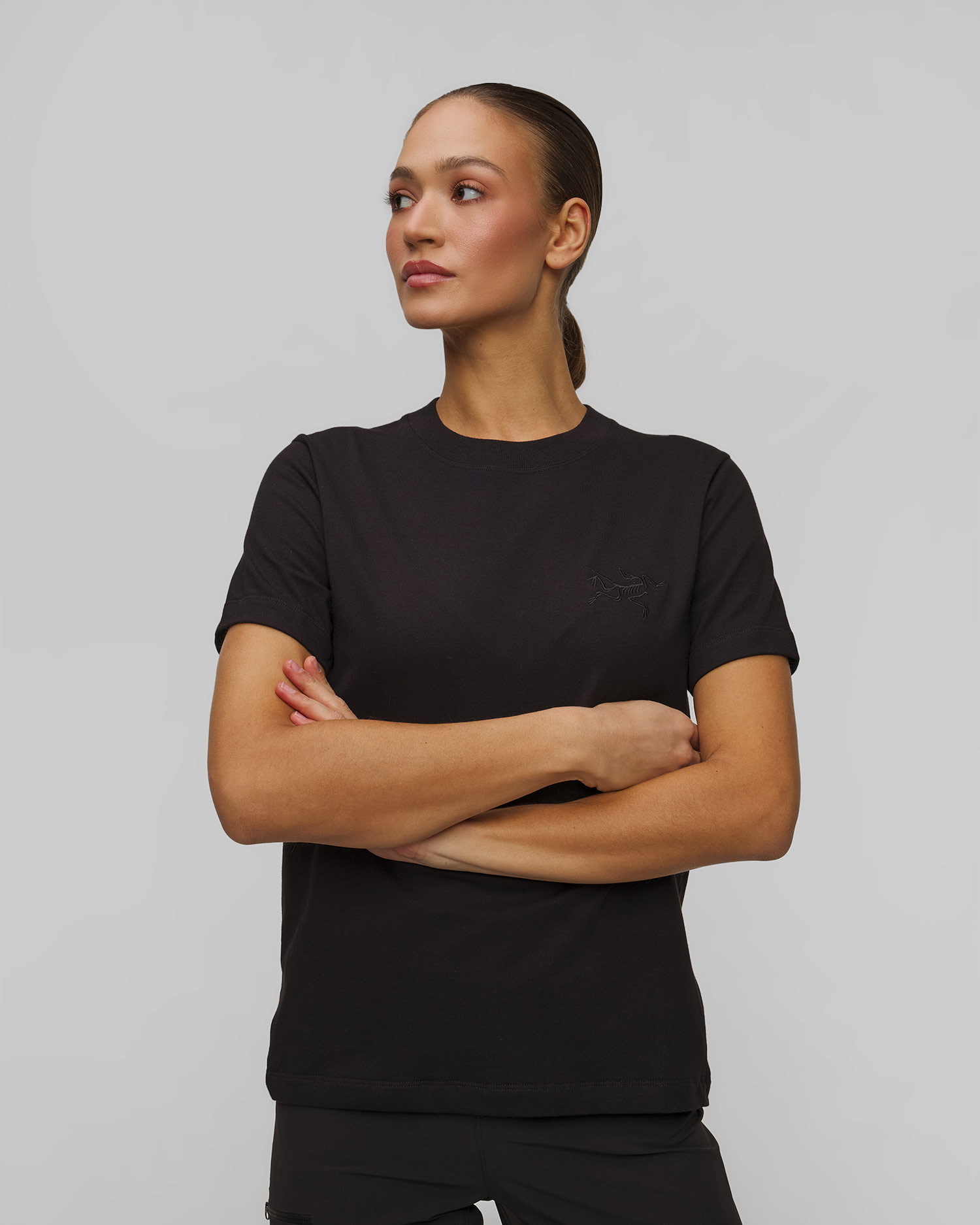 T-shirt damski Arcteryx Kragg Cotton Little Bird Crew SS W czarny