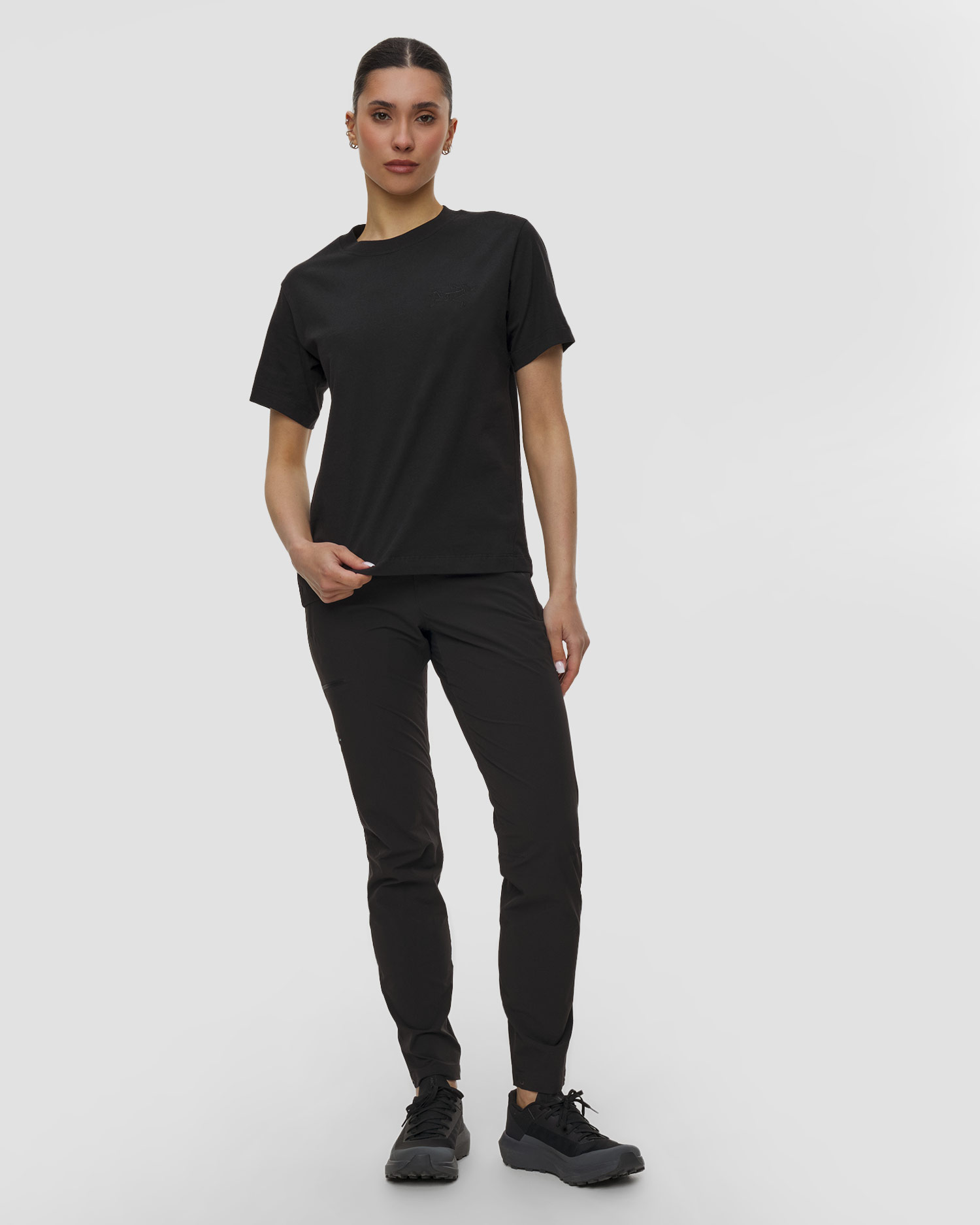 Dámske tričko Arcteryx Kragg Cotton Little Bird Crew SS W čierne