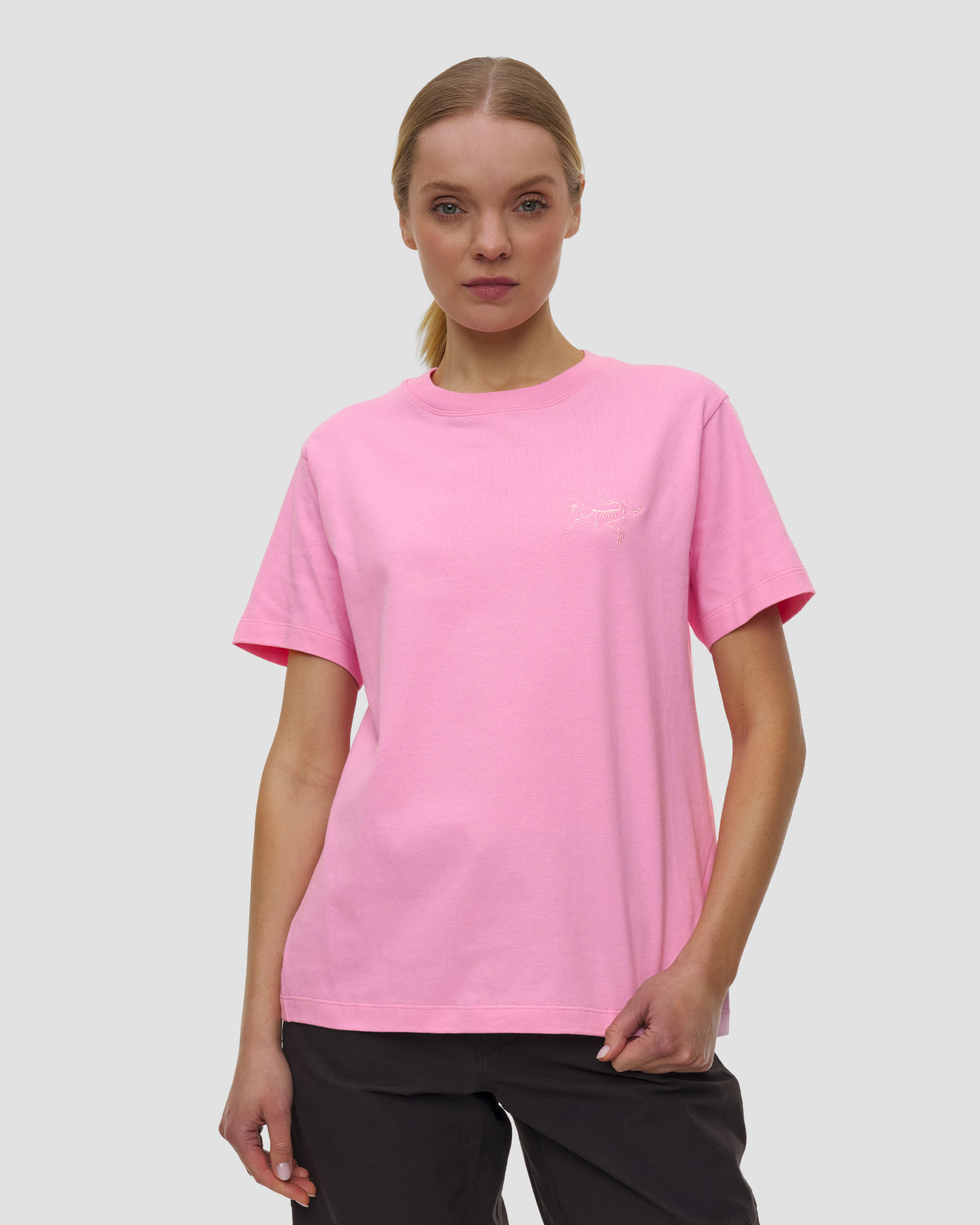 T-shirt damski Arcteryx Kragg Cotton Little Bird Crew Ss W różowy