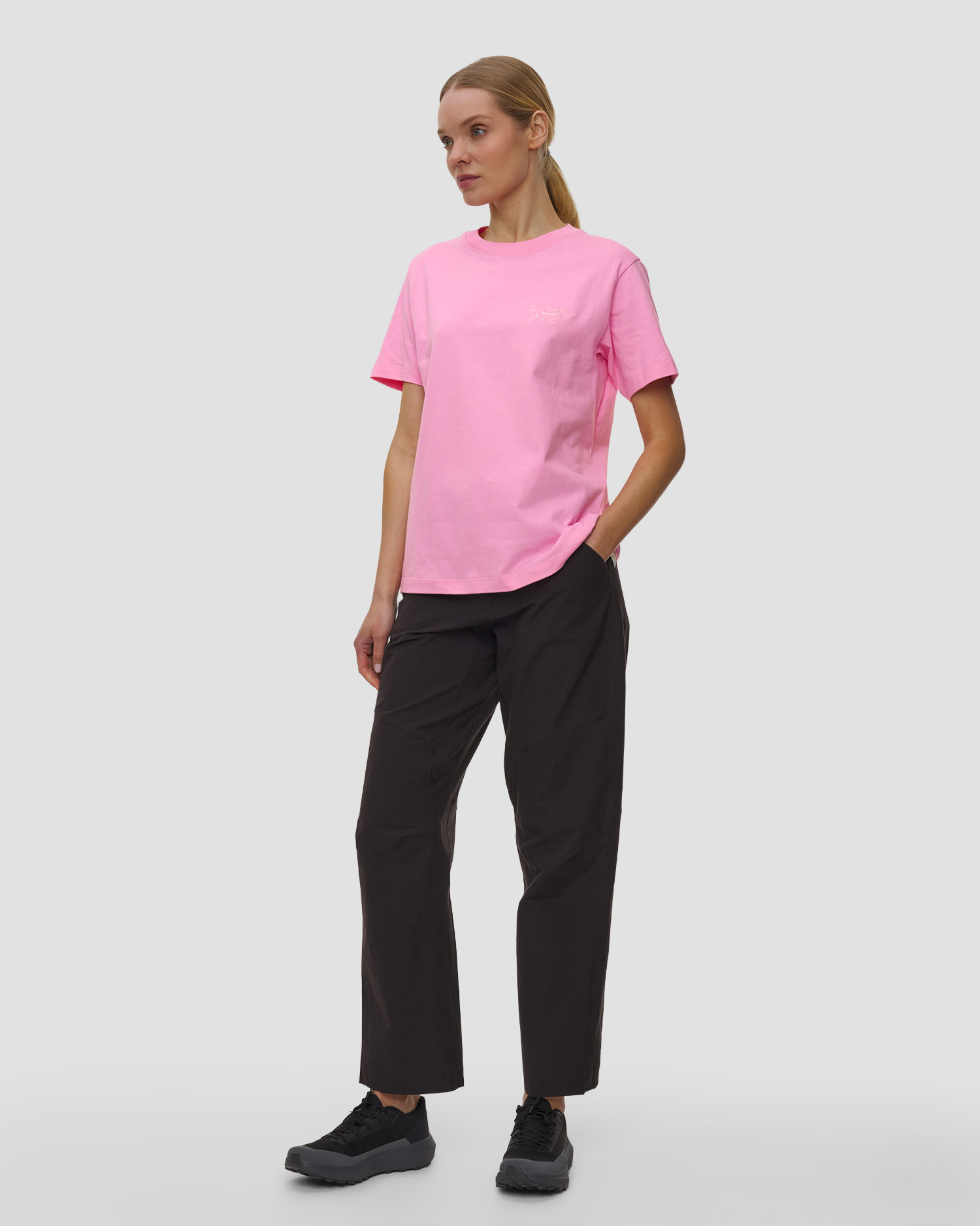 T-shirt damski Arcteryx Kragg Cotton Little Bird Crew Ss W różowy