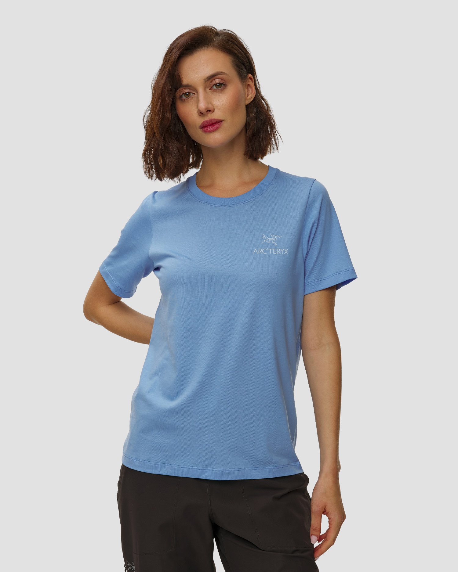 Tricou pentru femei Arcteryx KRAGG SLCTN EMB SS W, Culoare/Model: Niebieski