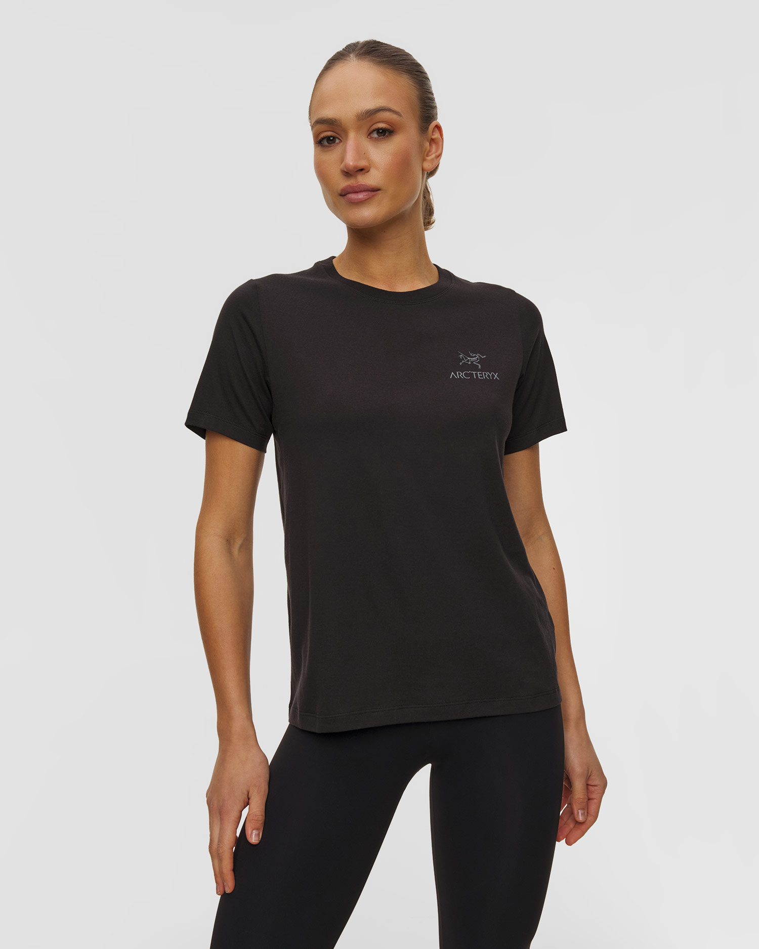 Tricou pentru femei Arcteryx Kragg Sl Cotton Emblem Crew SS W negru, Culoare/Model: Czarny