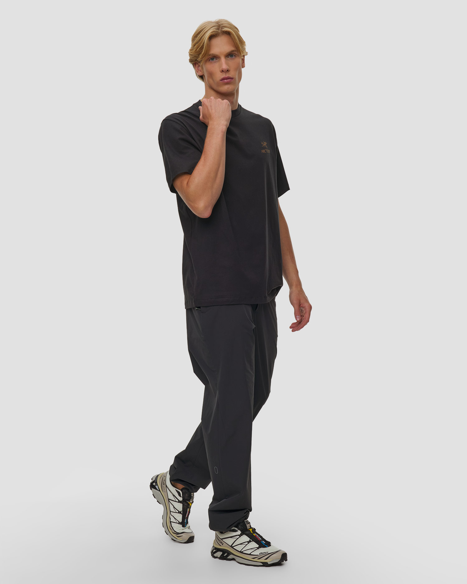 Pánske tričko Arcteryx Kragg SL Cotton Bird Word SS M čierne